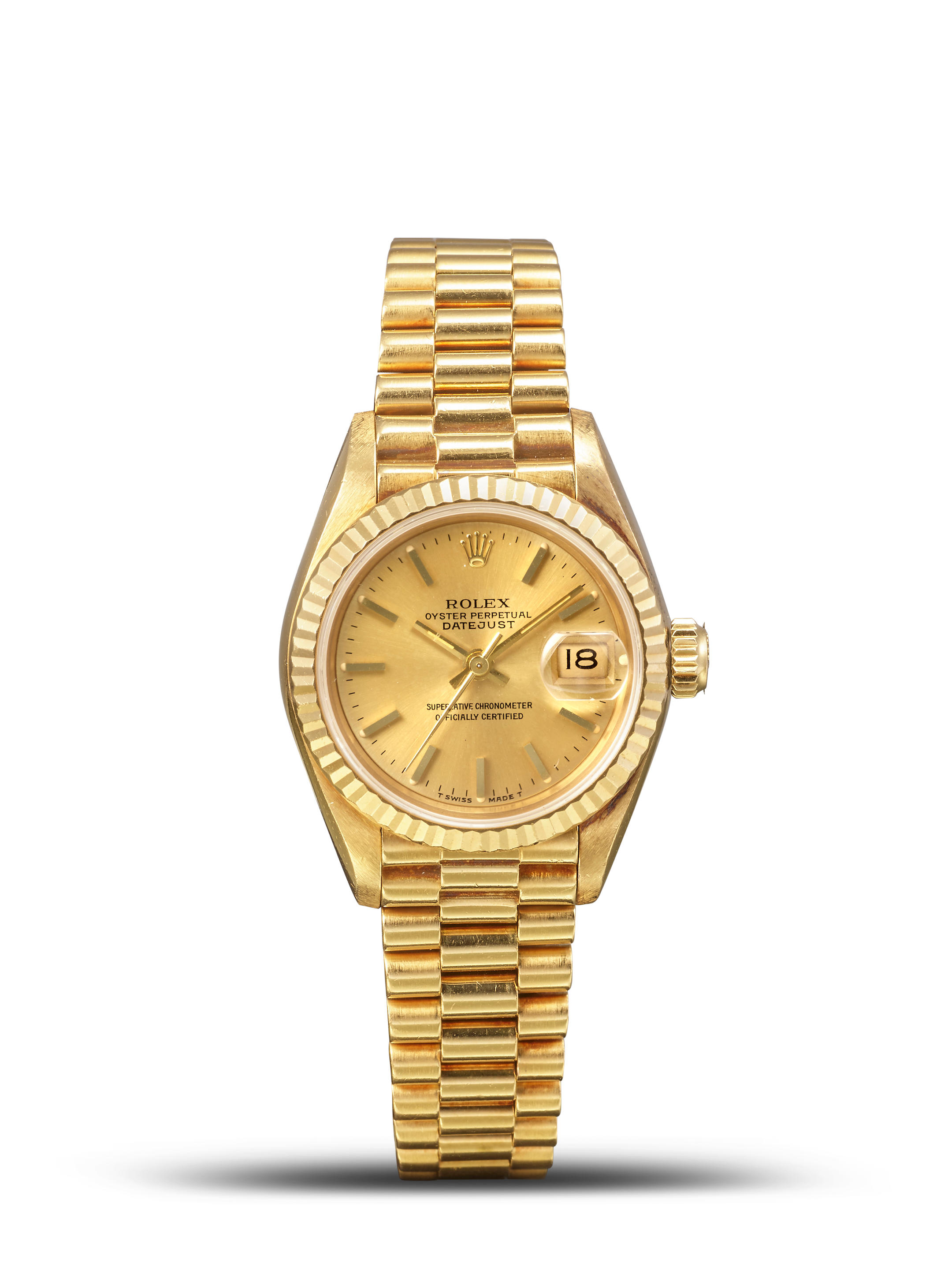 ROLEX DATEJUST REF 69178 A YELLOW GOLD BRACELET WATCH WITH