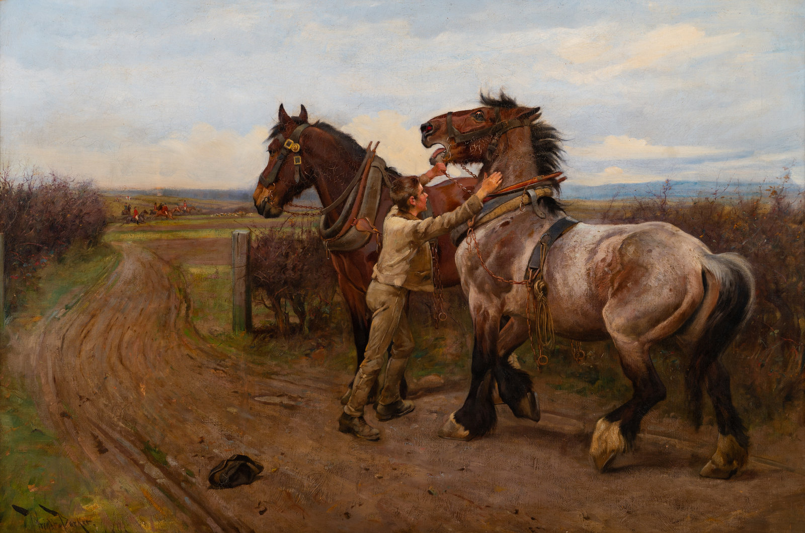 Wright Barker British 1864 1941 Startled 1896 oil on canvas