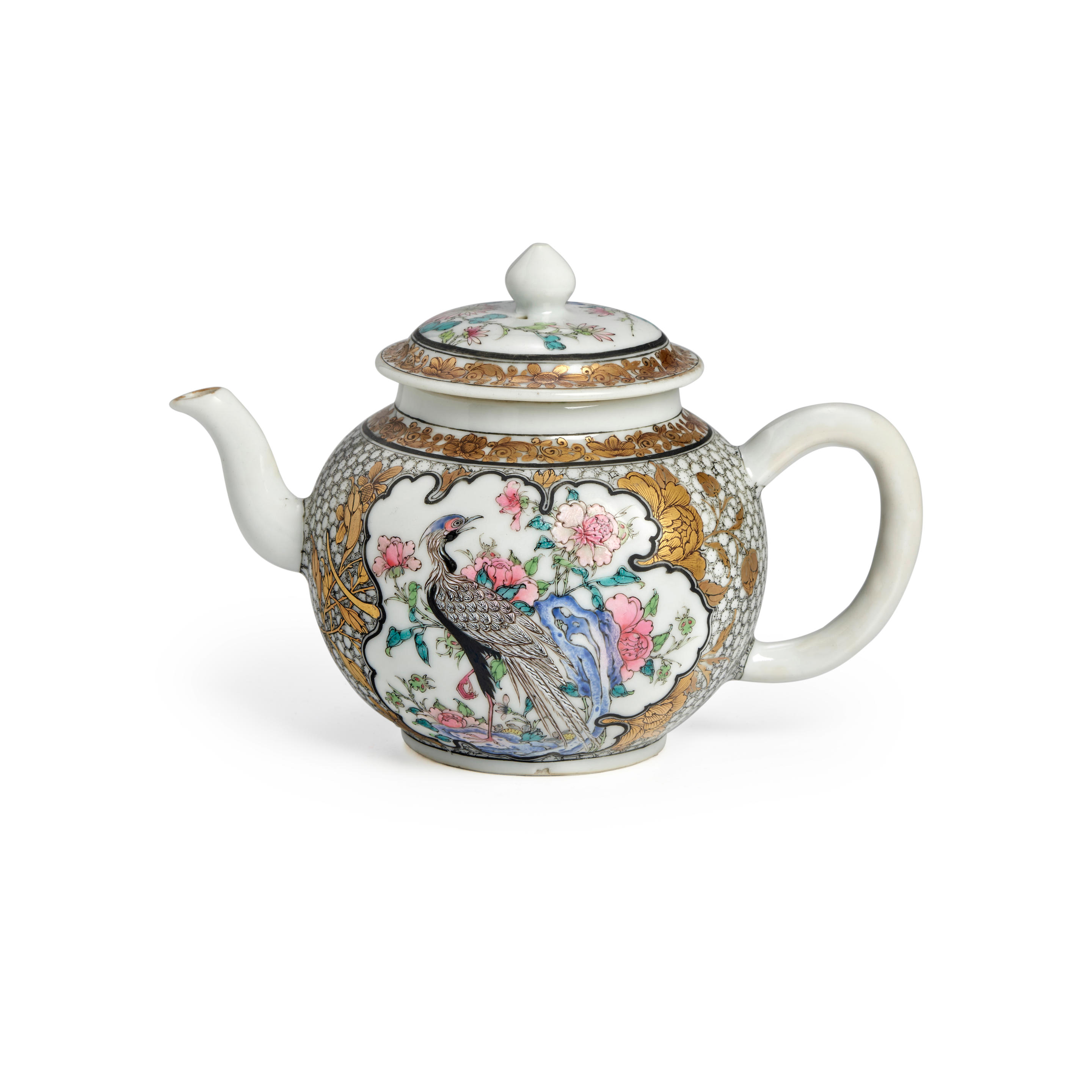 AN EARLY FAMILLE ROSE TEAPOT AND COVER Yongzheng period circa