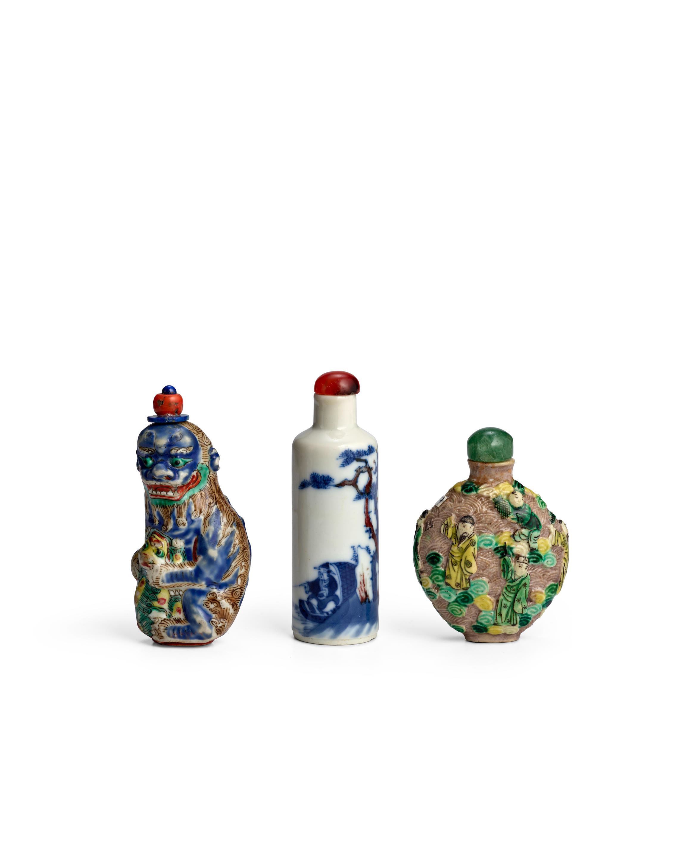 THREE PORCELAIN BOTTLES The first 1790 1850 the second 1850