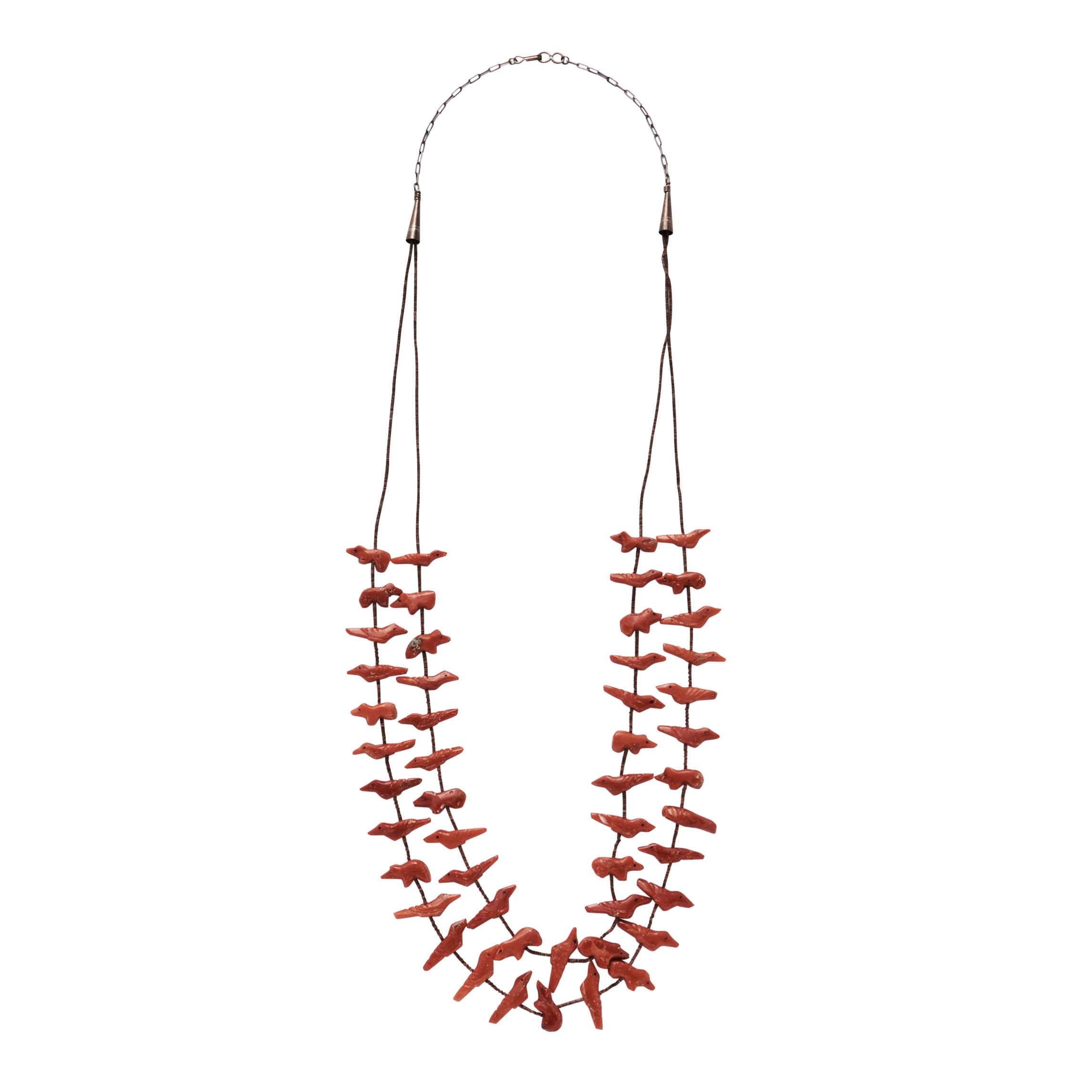 DINAH GASPER RED CORAL FETISH NECKLACE Dinah Gasper Zuni b