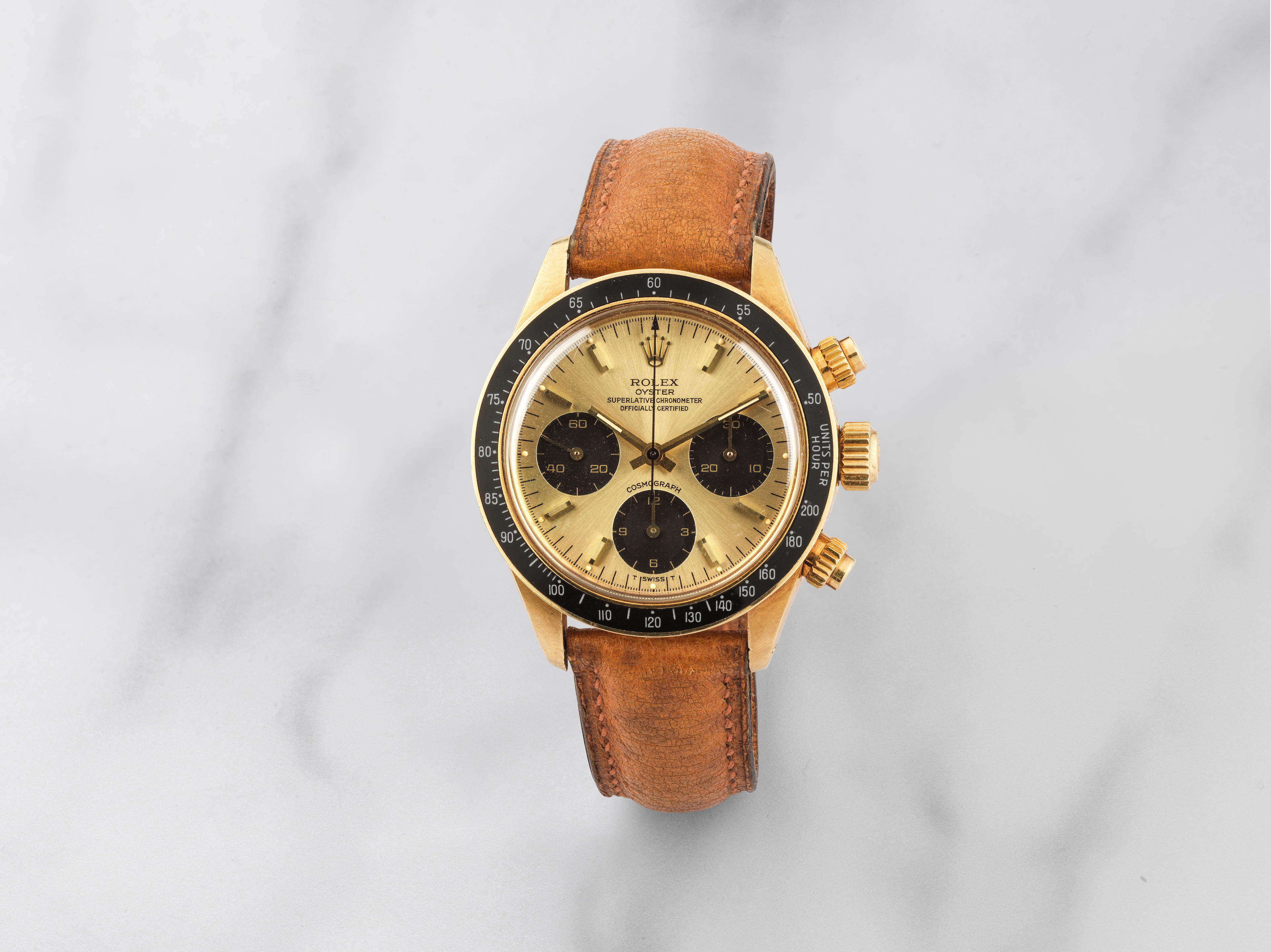 ROLEX BEAU ET RARE CHRONOGRAPHE BRACELET EN OR JAUNE 18K
