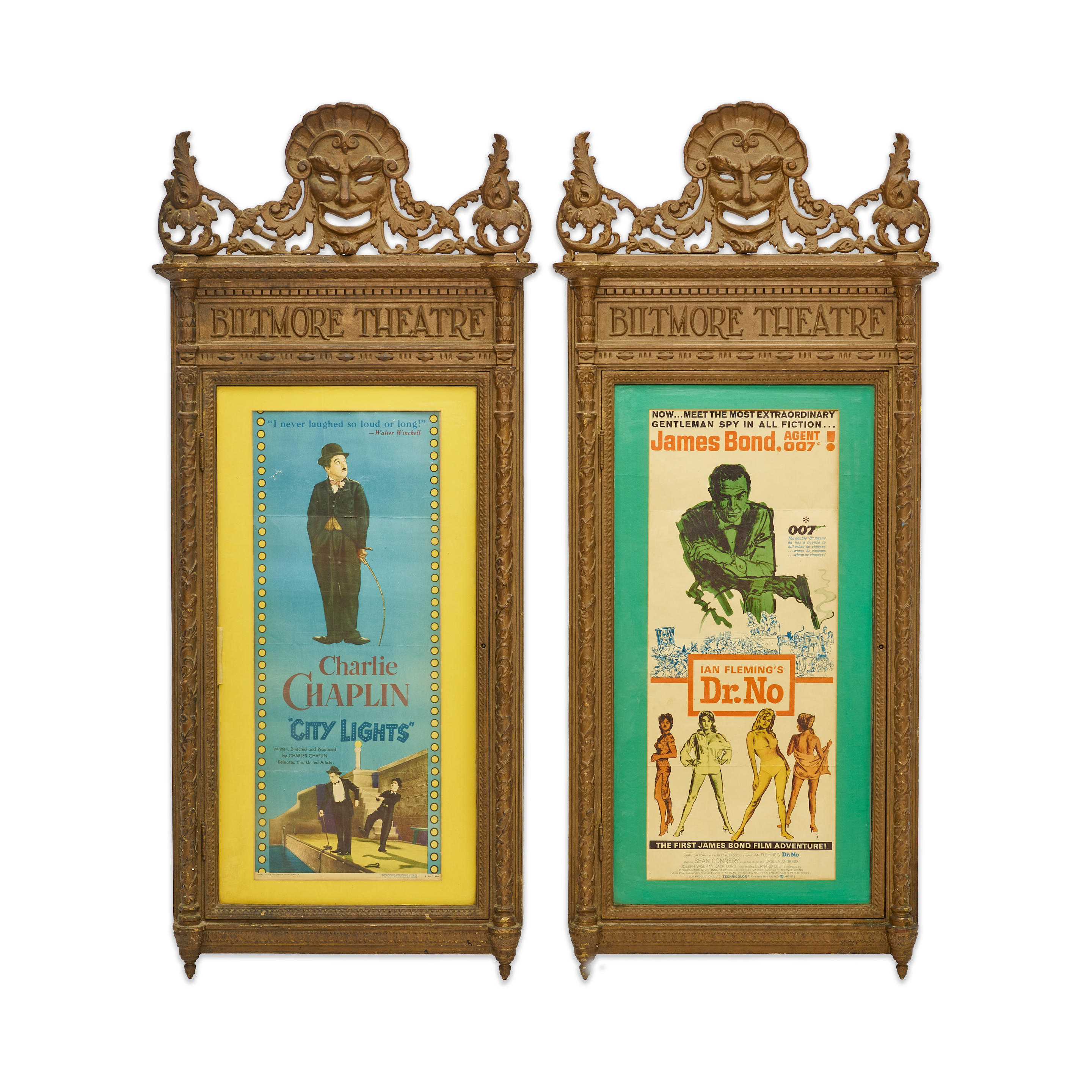 A PAIR OF 1920S LOS ANGELES BILTMORE THEATRE DISPLAY CASES