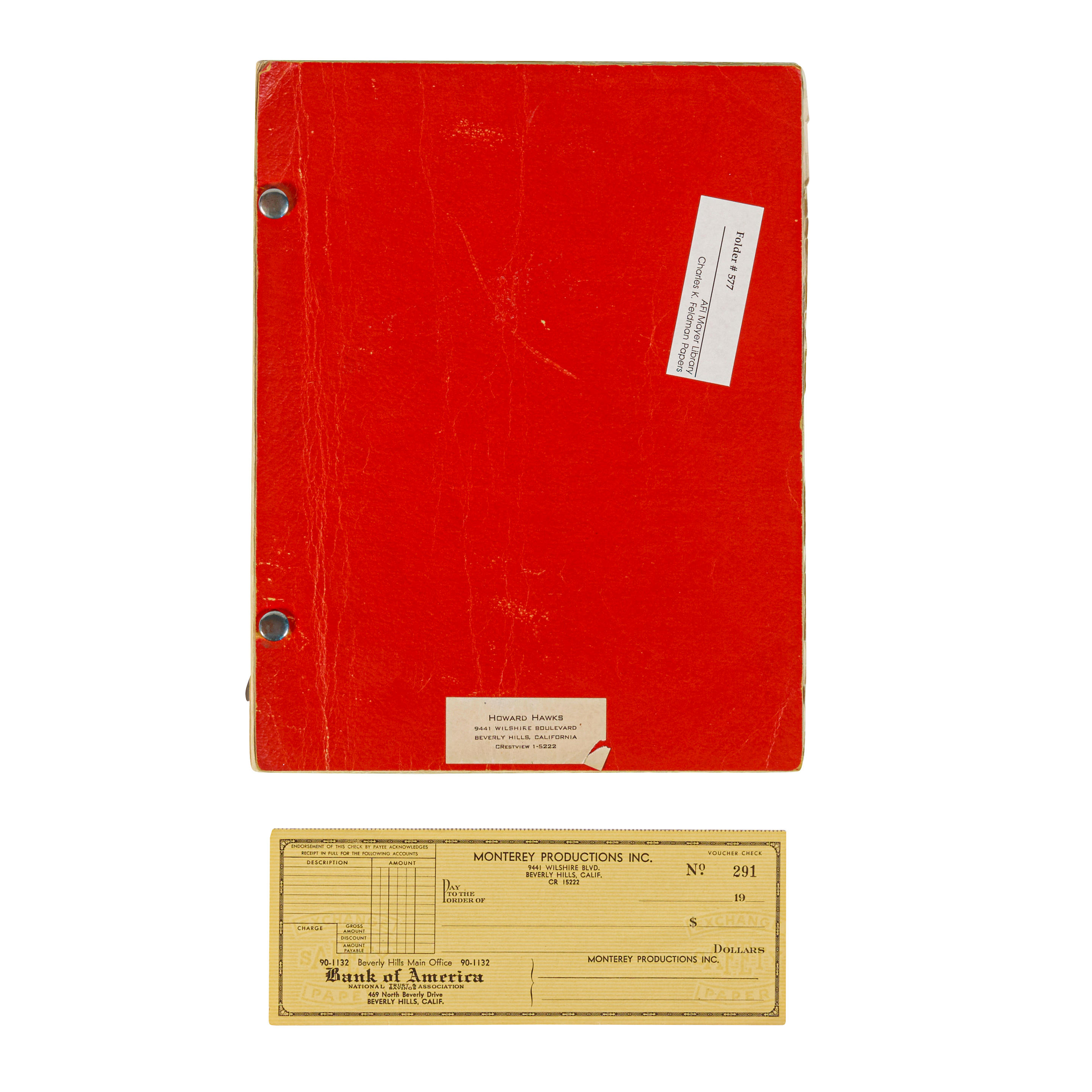A SAMUEL FULLER SCRIPT OF THE DARK PAGE HOWARD HAWKS