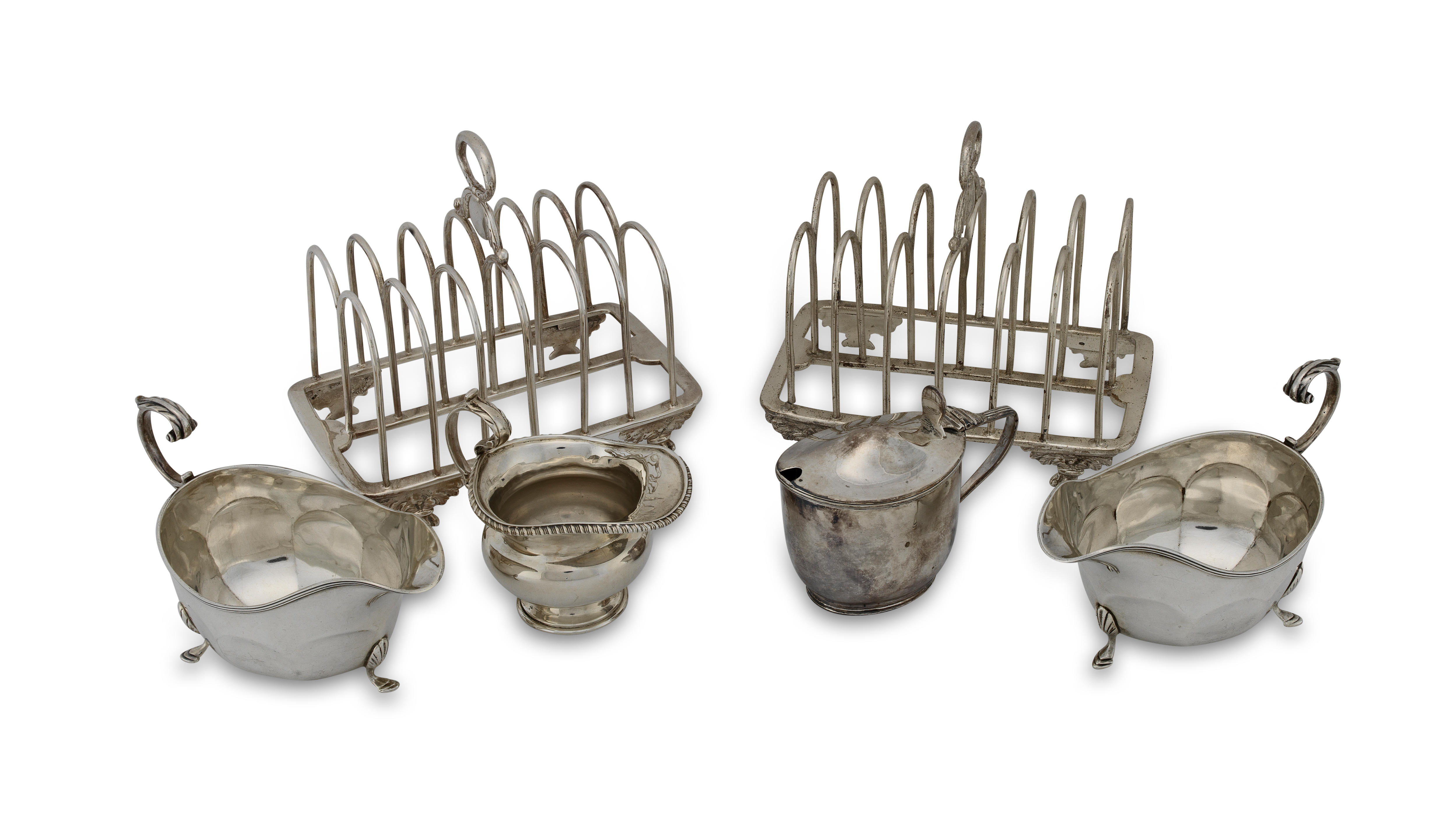 A PAIR OF GEORGE IV SILVER TOAST RACKS Samuel Whitford
