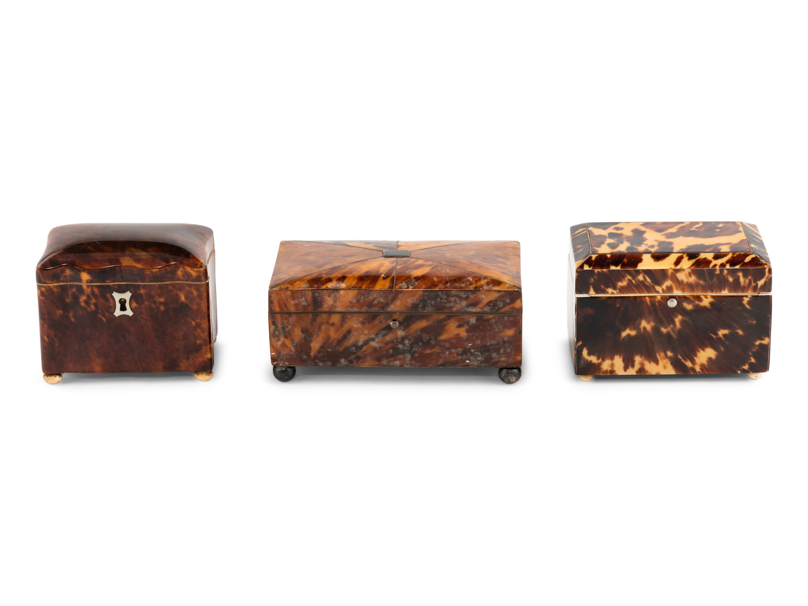 Three George III Tortoise Shell Boxes Late 18th Early 19th