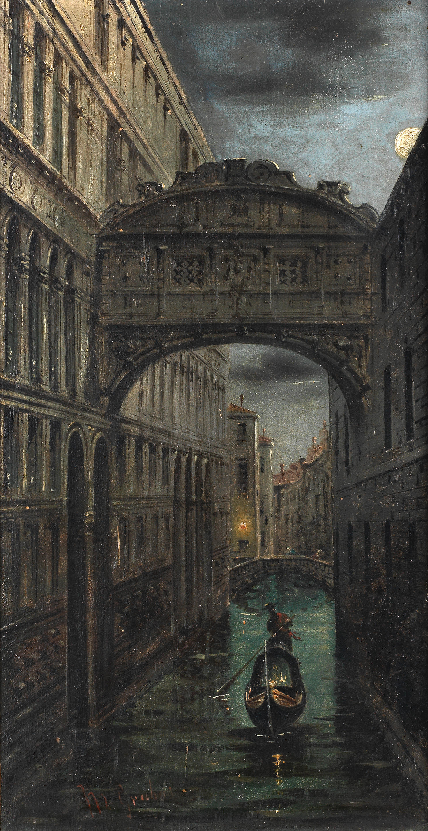 MARCO GRUBAS ITALIAN 1839 1910 The Bridge of Sighs at