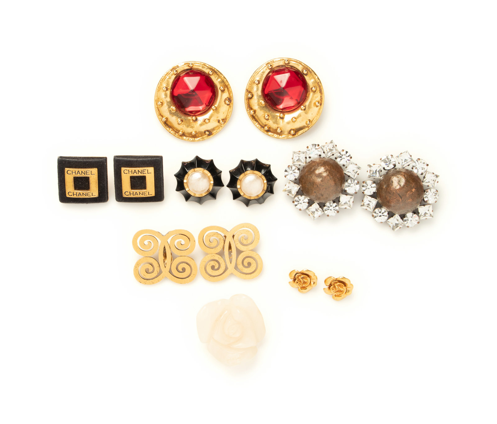 Six Ear Clips and One Brooch One Saint Laurent One