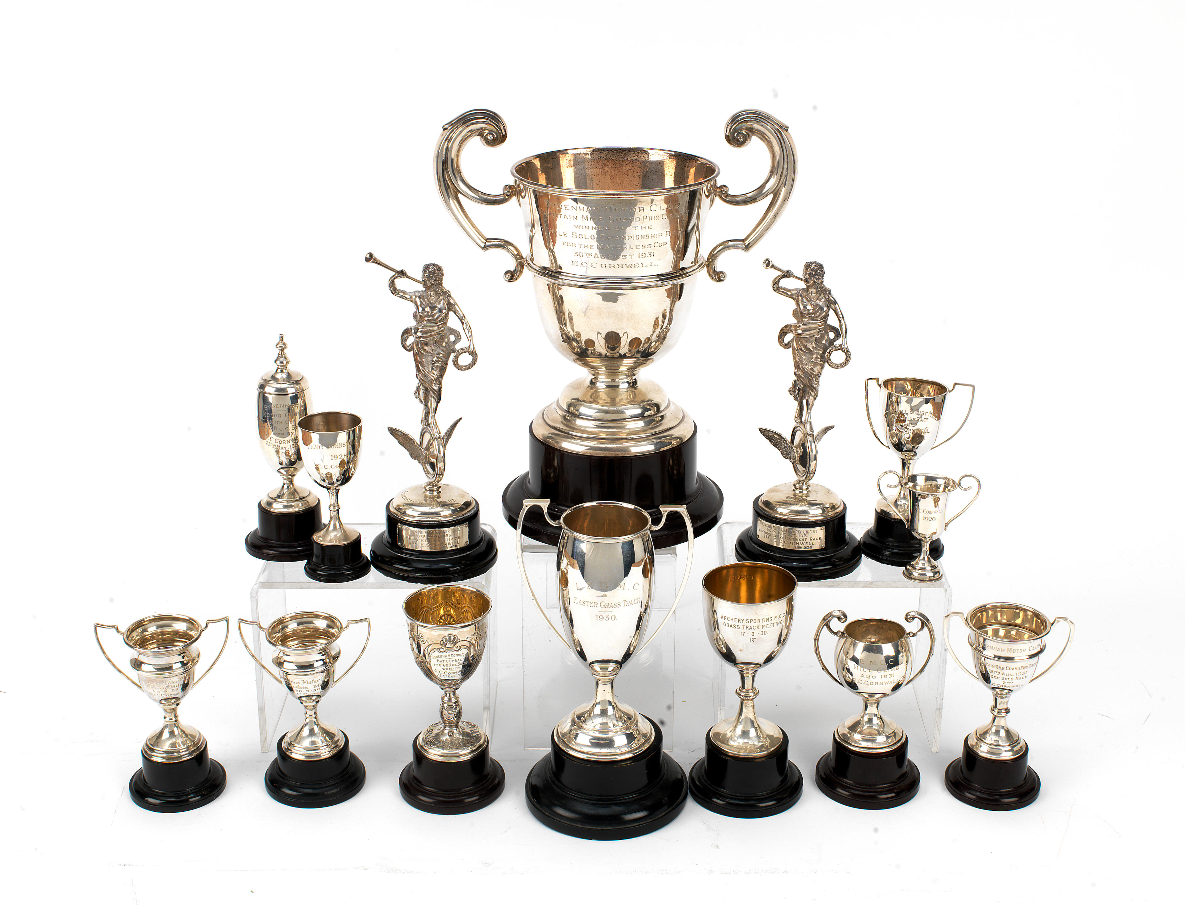 A COLLECTION OF SYDENHAM MOTOR CLUB STERLING SILVER RACE TROPHIES