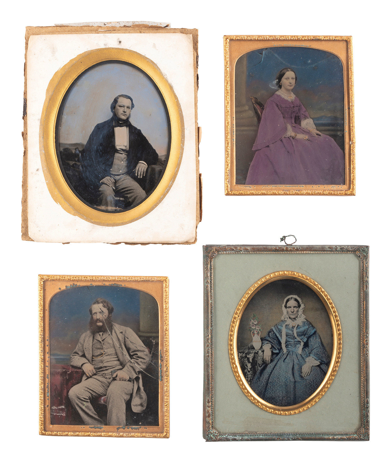 EARLY PHOTOGRAPHY A group of 13 European daguerreotype and ambrotype