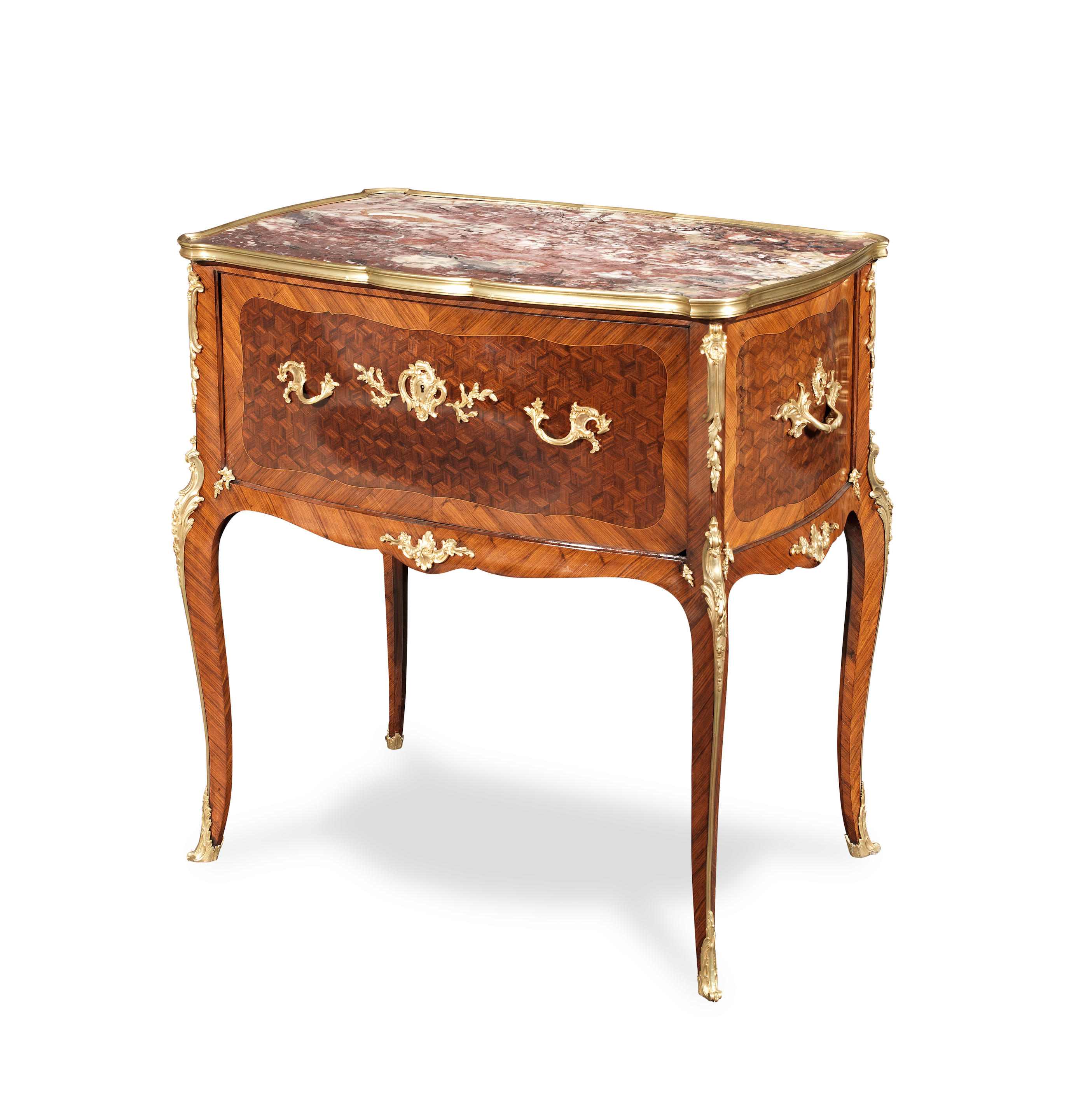 A FRENCH LATE 19TH EARLY 20TH CENTURY GILT BRONZE MOUNTED