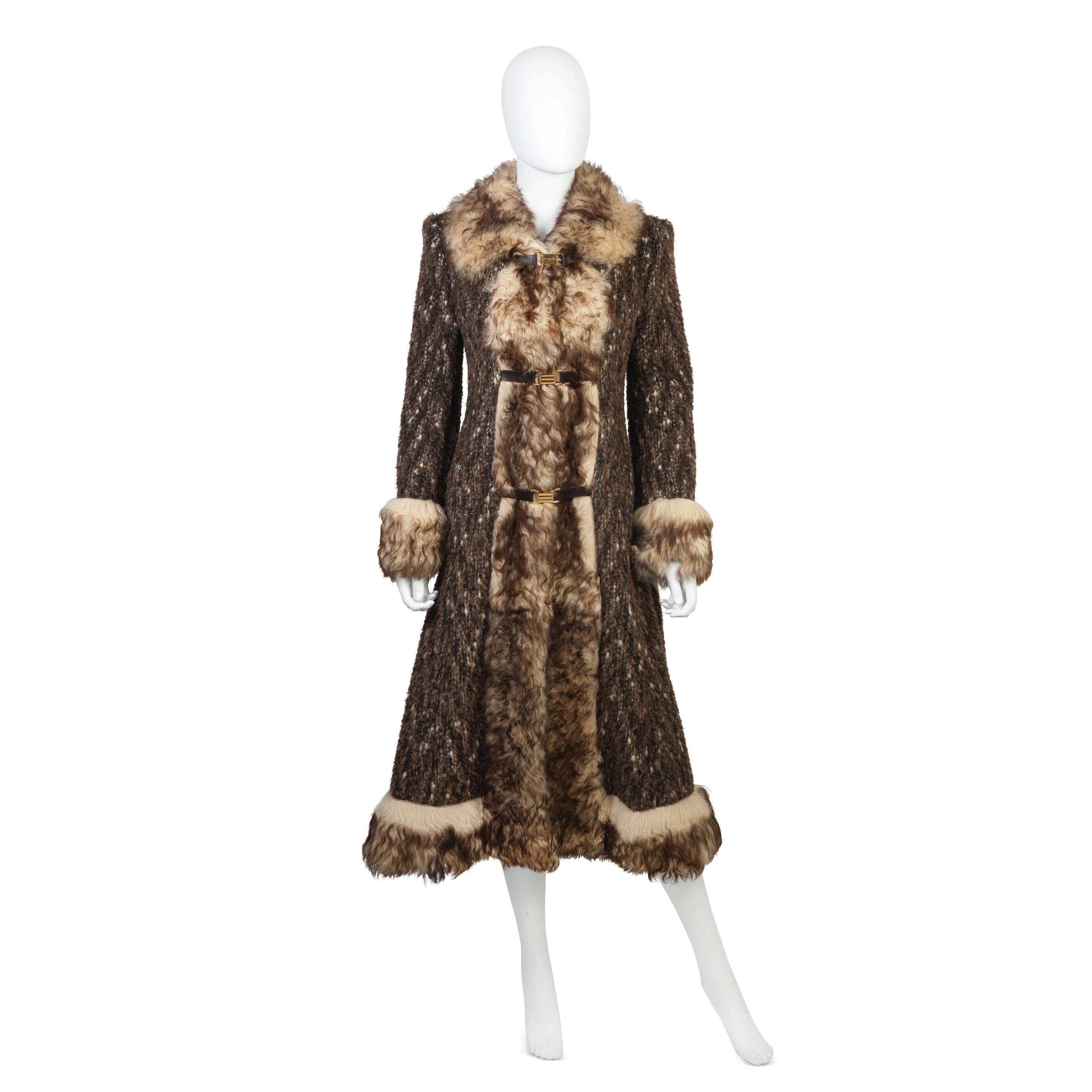 DOLCE AND GABBANA A LONG ALPACA MIX WOOL COAT Alpaca