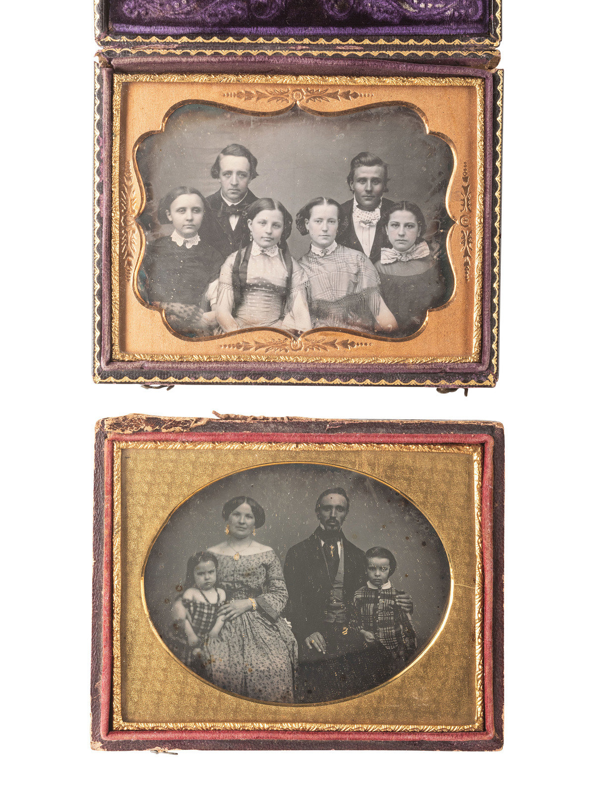 EARLY PHOTOGRAPHY 5 lovely family and group portraits including 3