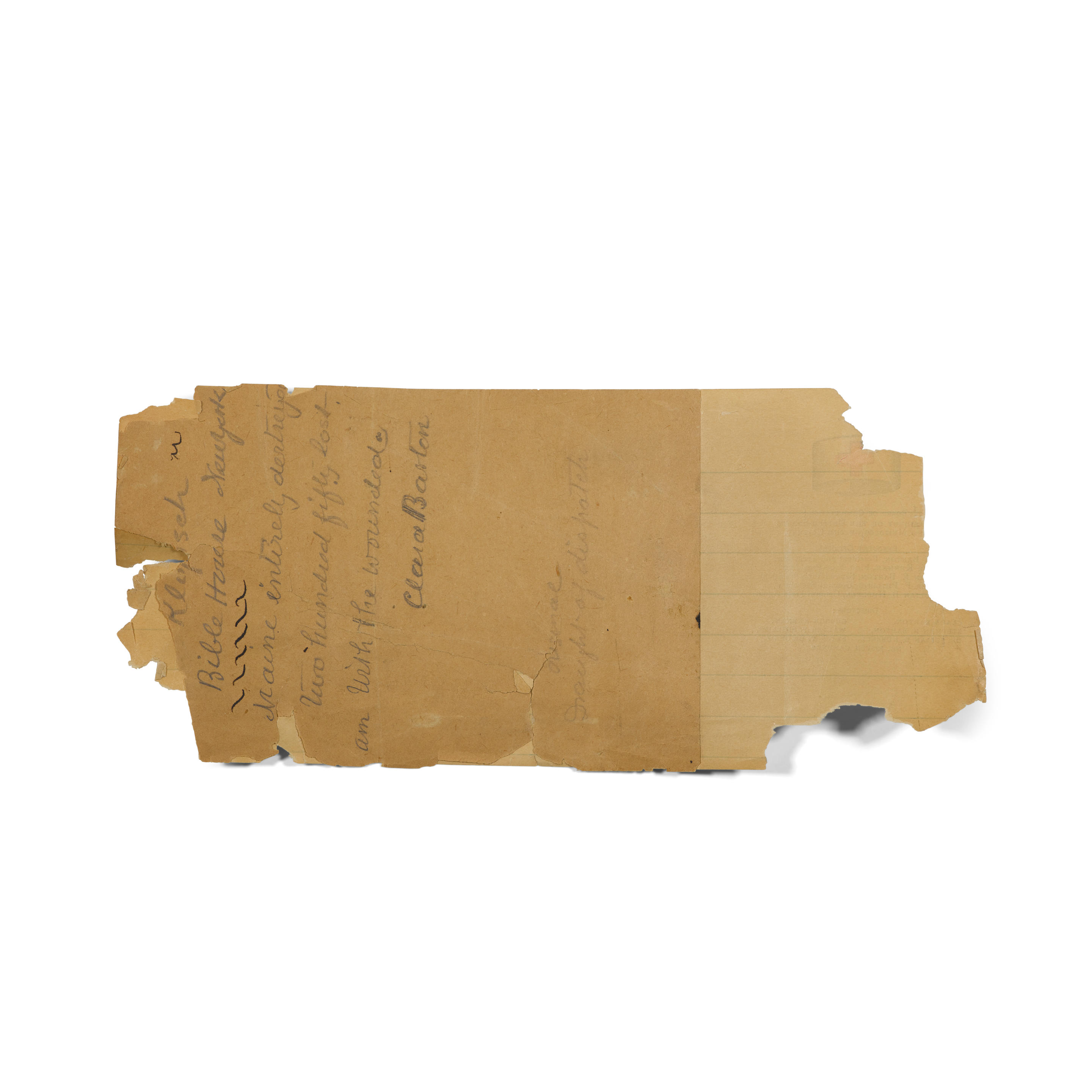 CLARA BARTON WITNESSES THE SINKING OF THE MAINE Autograph Note