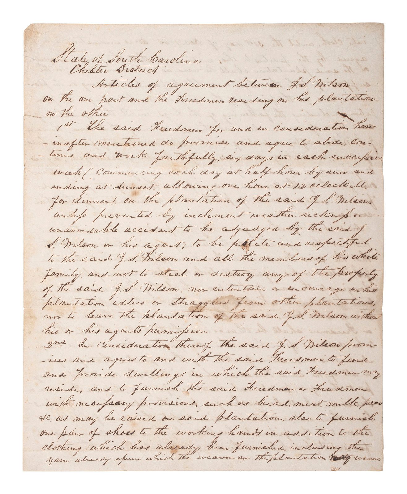 SLAVERY amp ABOLITION RECONSTRUCTION Labor contracts Rules amp Regulations and