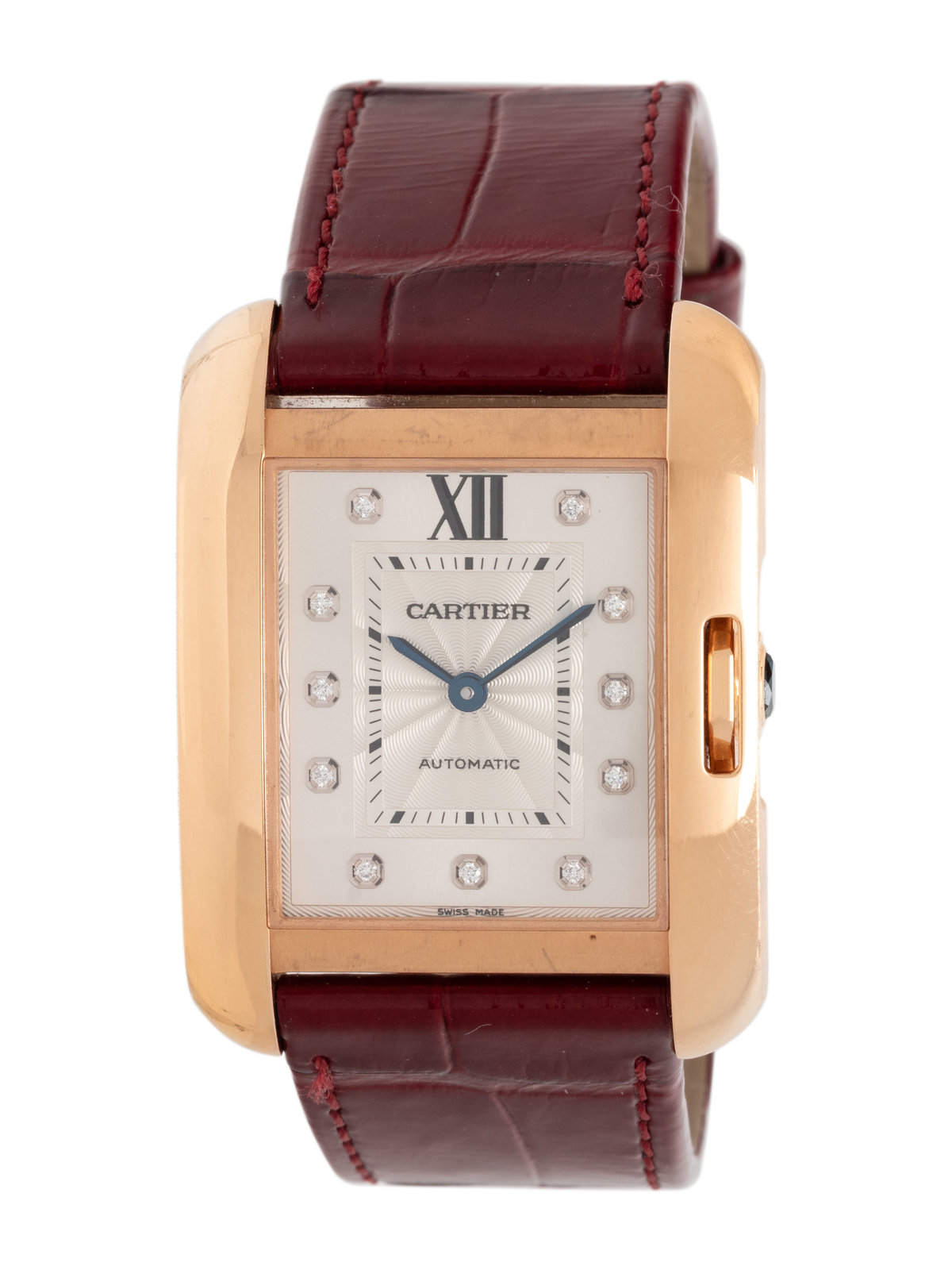 CARTIER REF 3508 18K ROSE GOLD TANK ANGLAISE WATCH 30