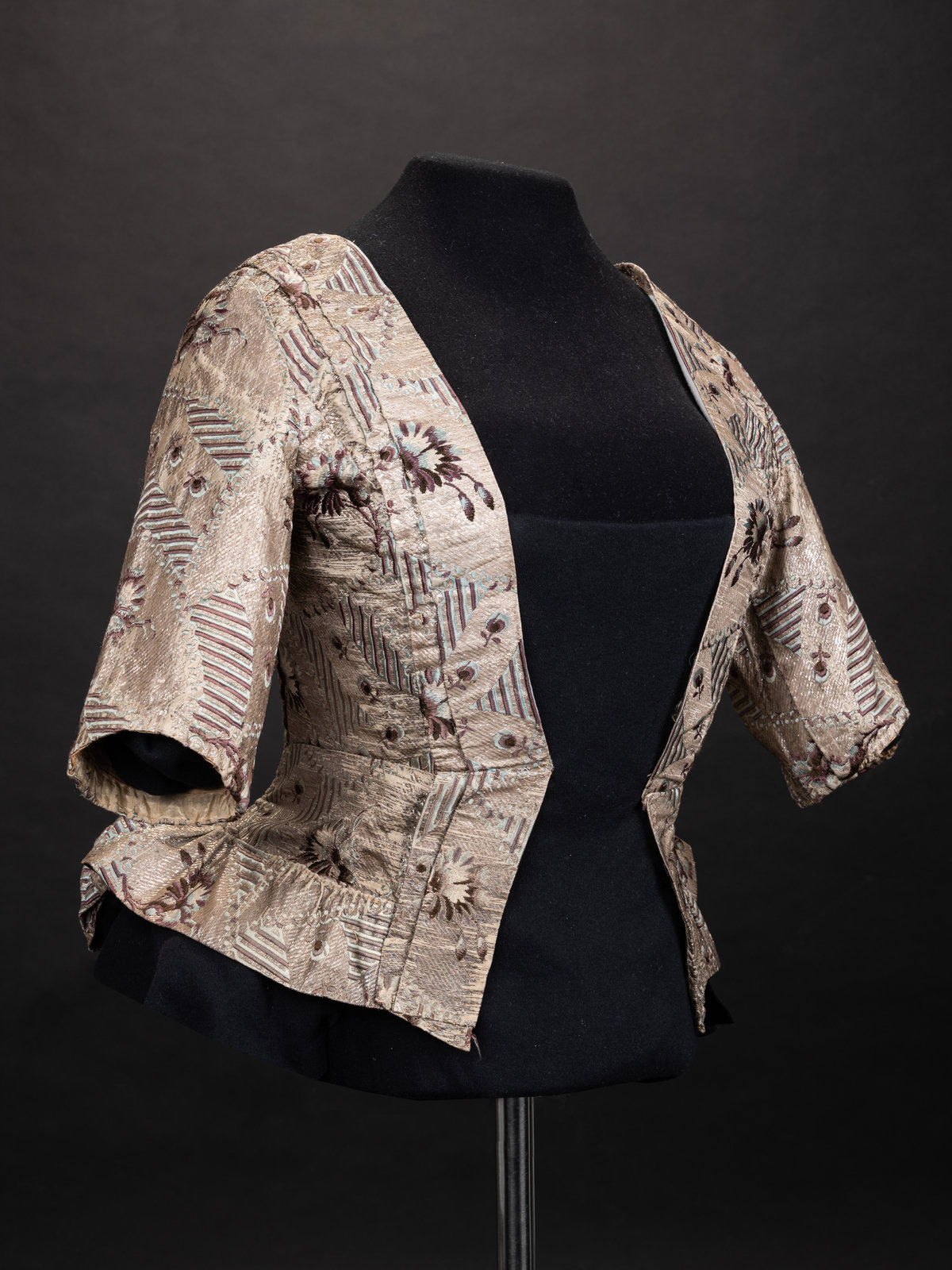 18th Century Silver Thread Bodice This sumptuously rich bodice dated