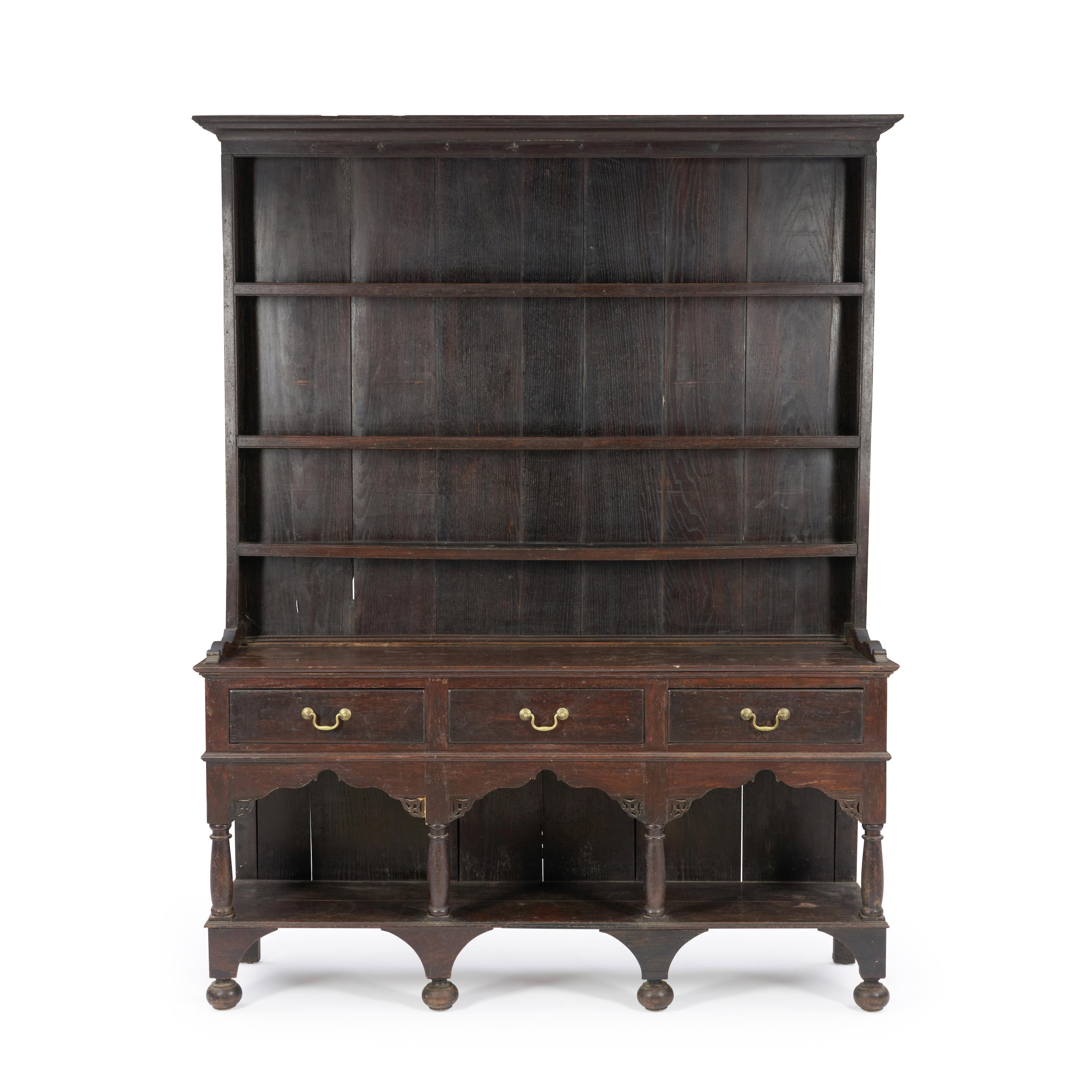 GEORGE III OAK PEWTER CUPBOARD Late 18th early 19th century