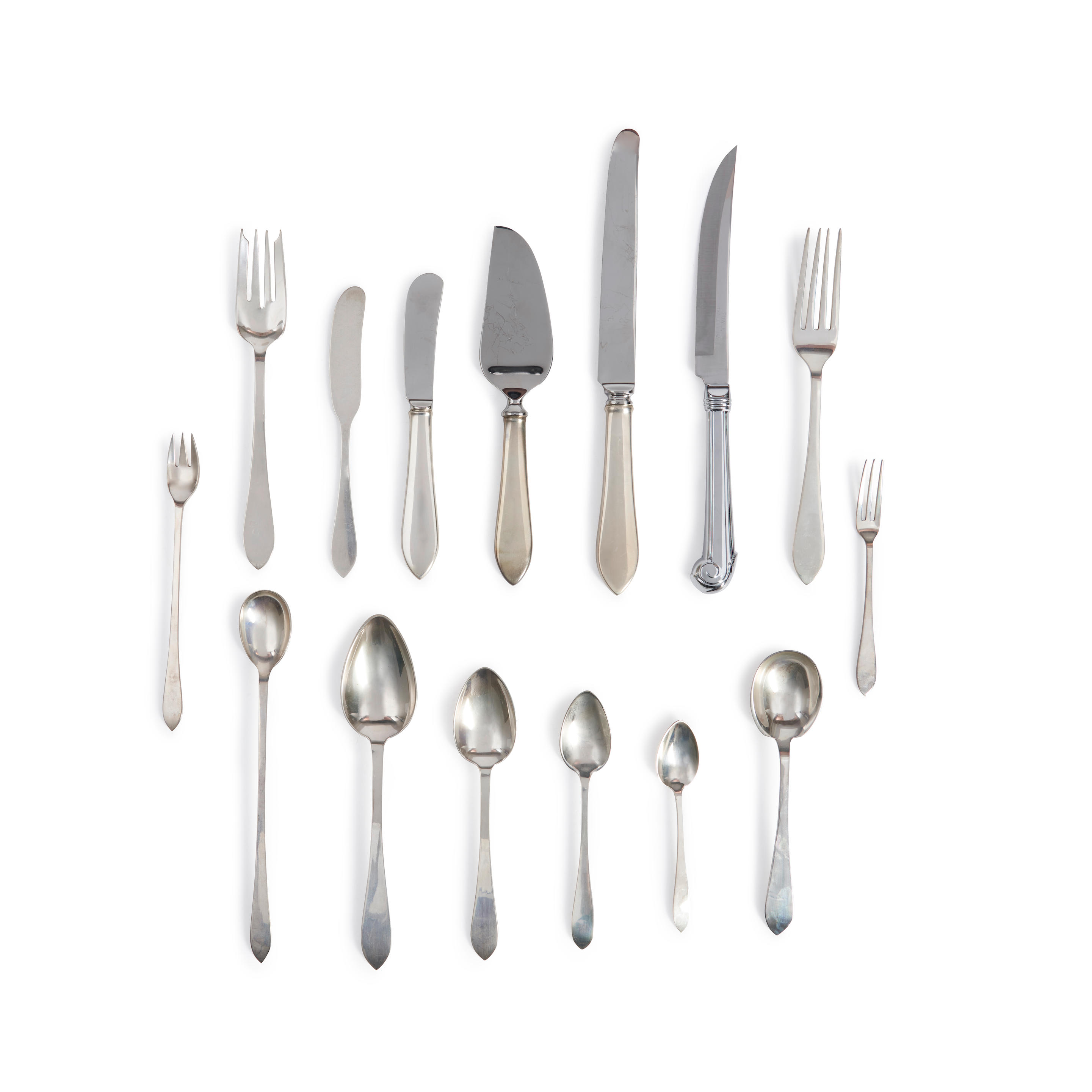 TIFFANY CO FANUEIL STERLING SILVER FLATWARE SERVICE New York 1907