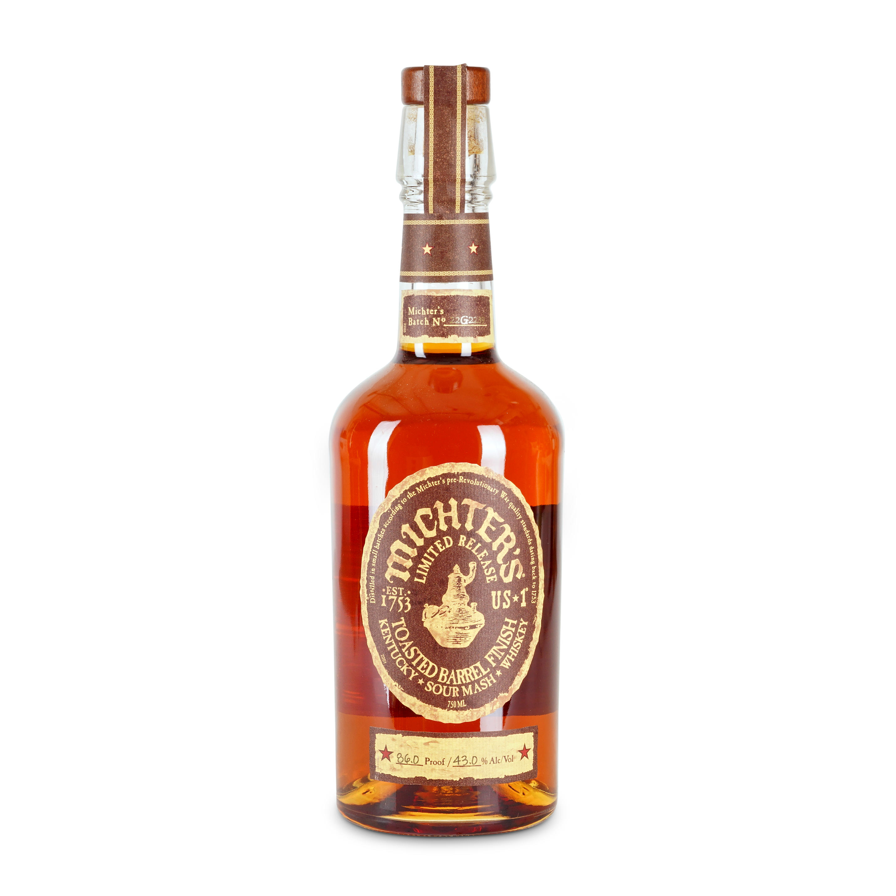 MICHTER S TOASTED BARREL SOUR MASH 1 750ML BOTTLE Michter