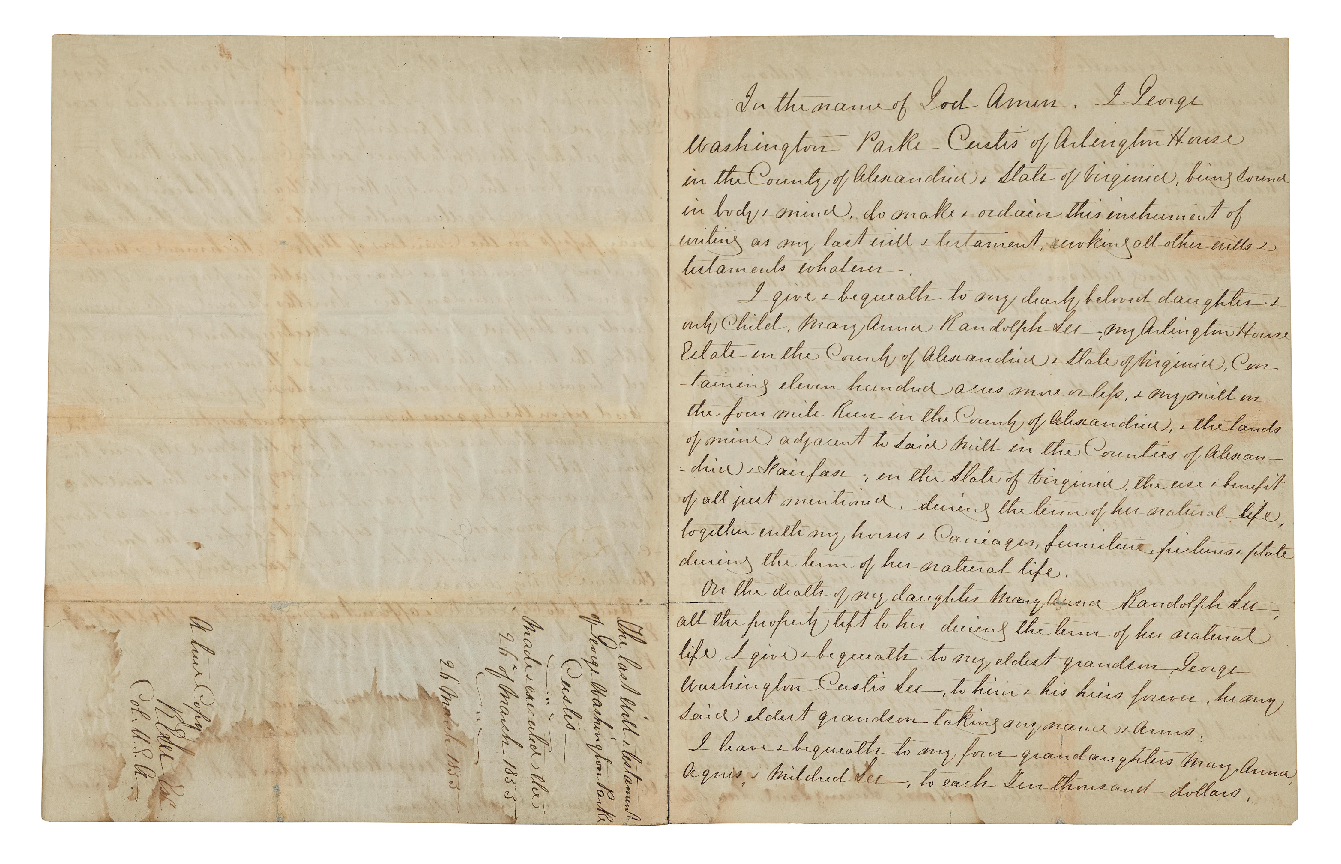LEE S AUTOGRAPH COPY OF THE LAST WILL AND TESTAMENT