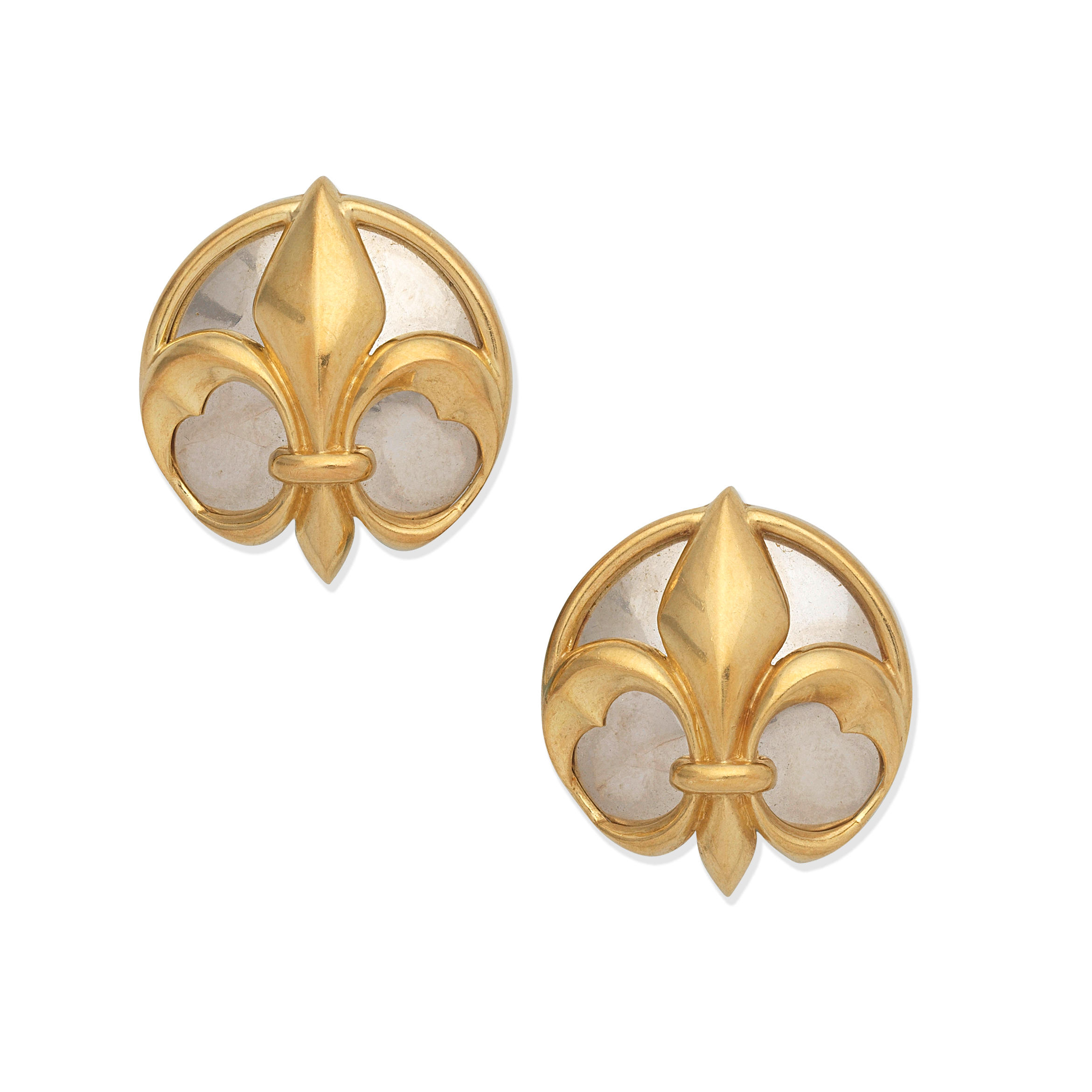 THEO FENNELL BICOLOURED GOLD EARRINGS 1996 18 carat gold Signed