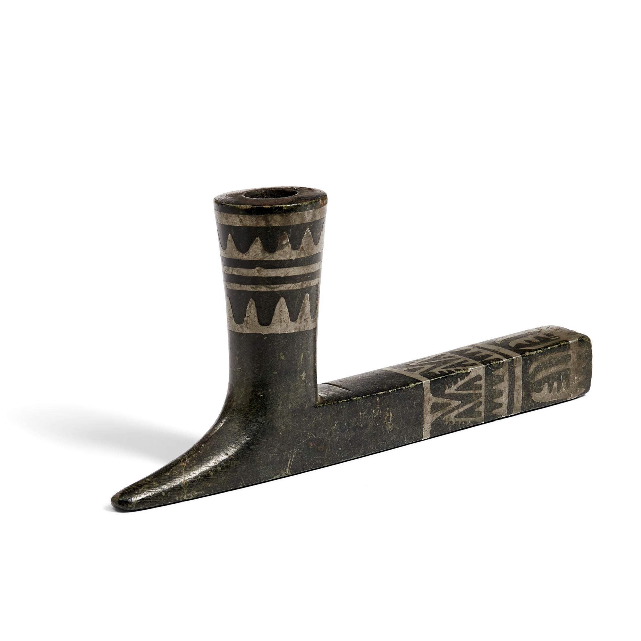 AN EASTERN PLAINS BLACKSTONE PIPE BOWL Fourth quarter 19th century