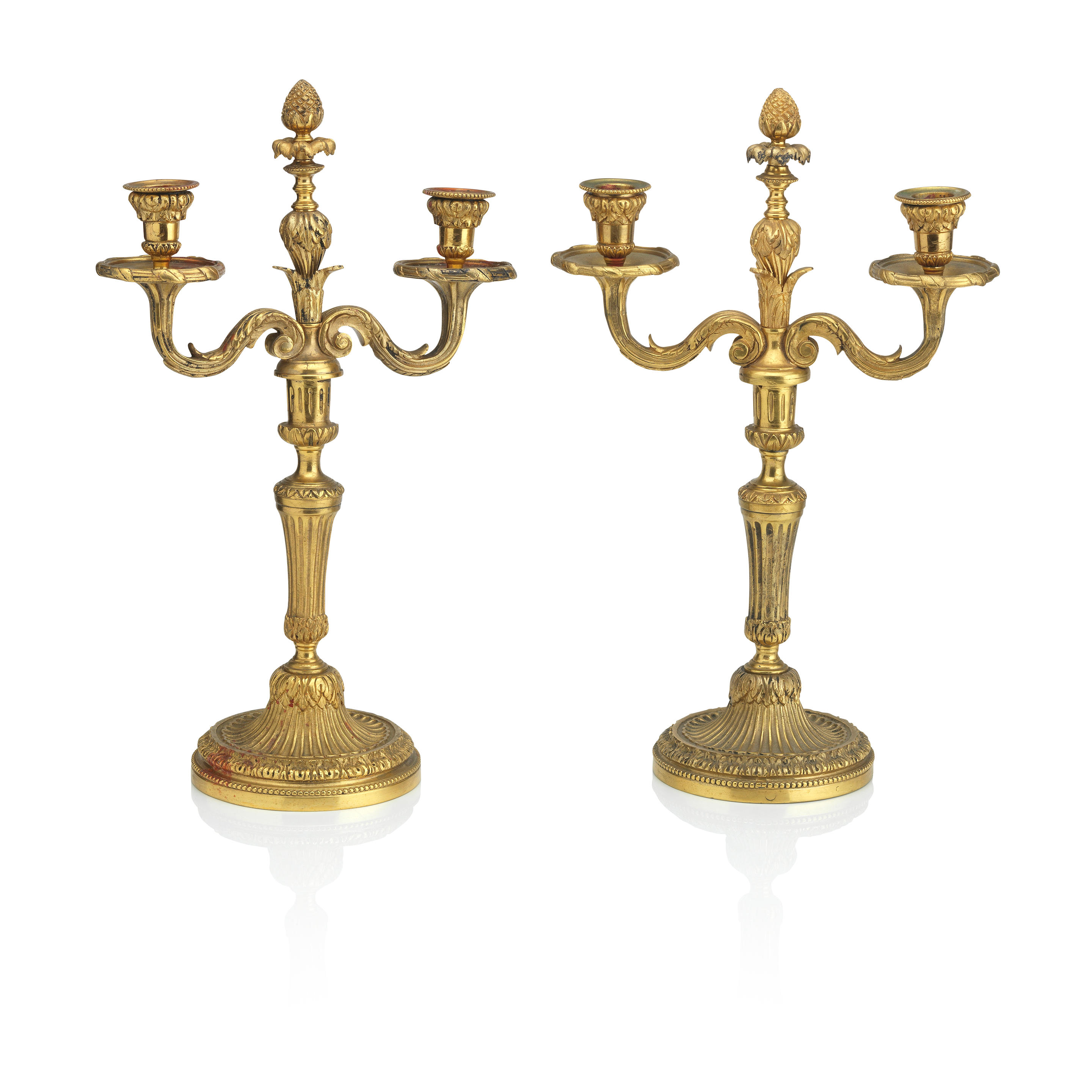 A PAIR OF LATE 19TH EARLY 20TH CENTURY FRENCH ORMOLU