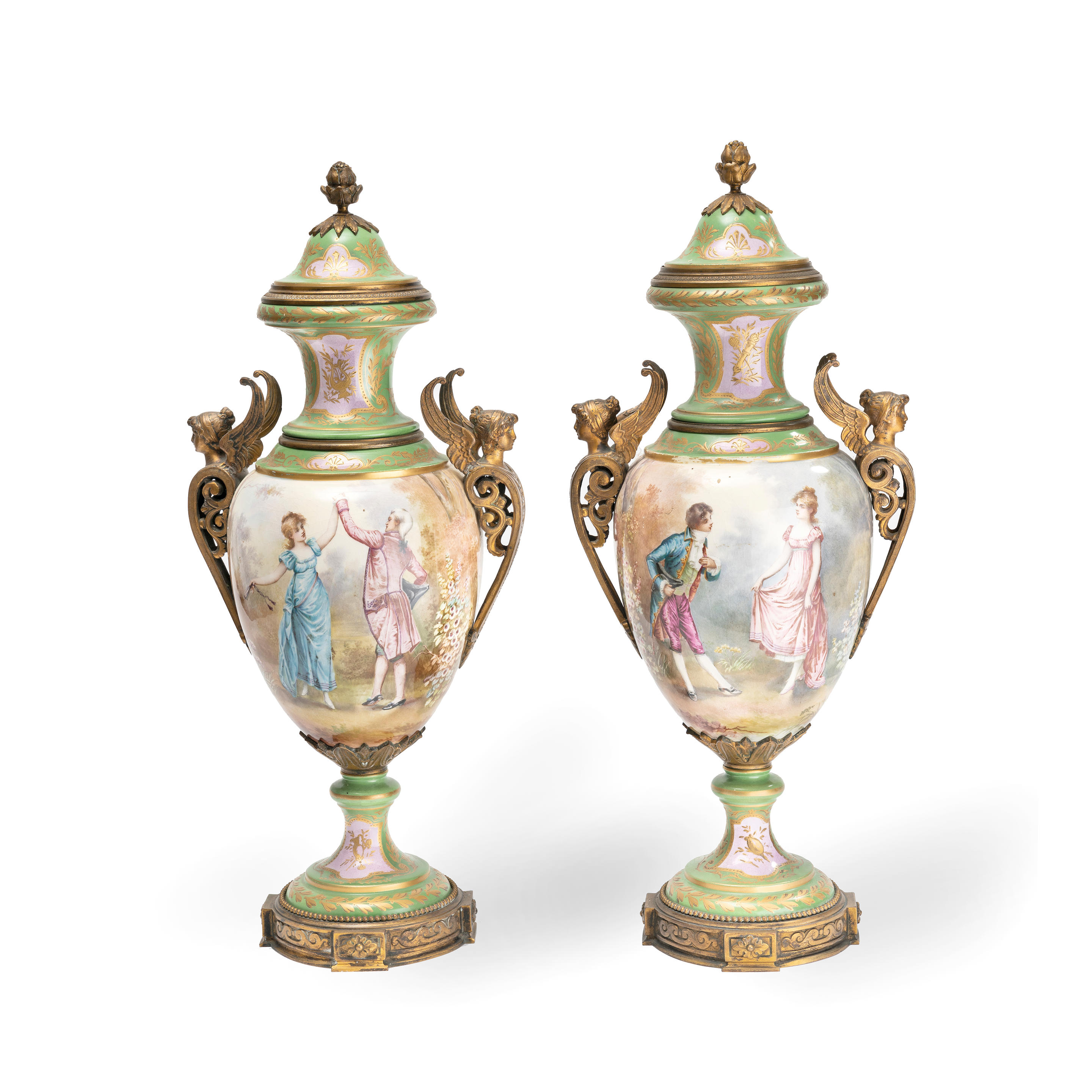 A PAIR OF LATE 19TH EARLY 20TH CENTURY FRENCH GILT