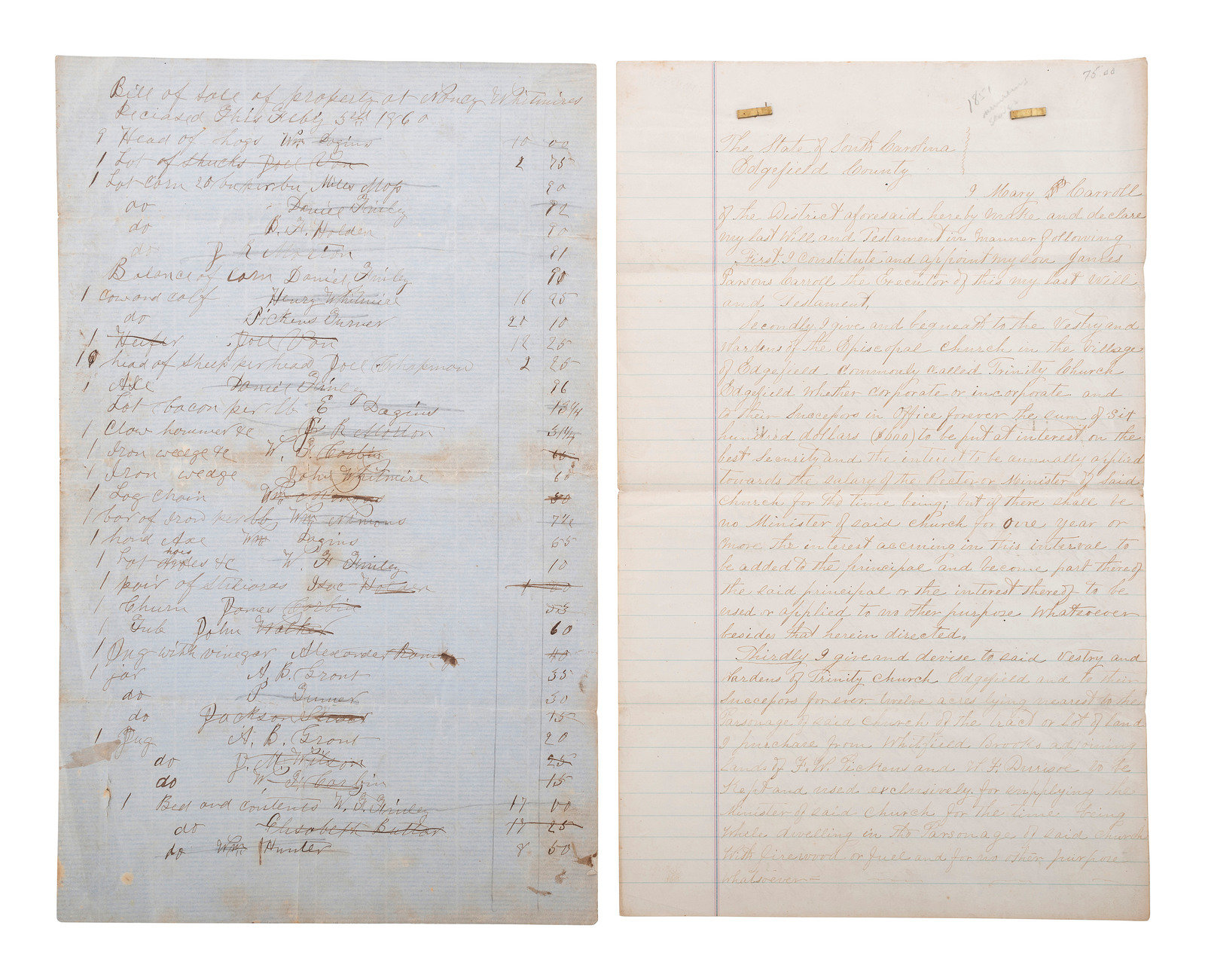 SLAVERY amp ABOLITION A group of 2 documents related to