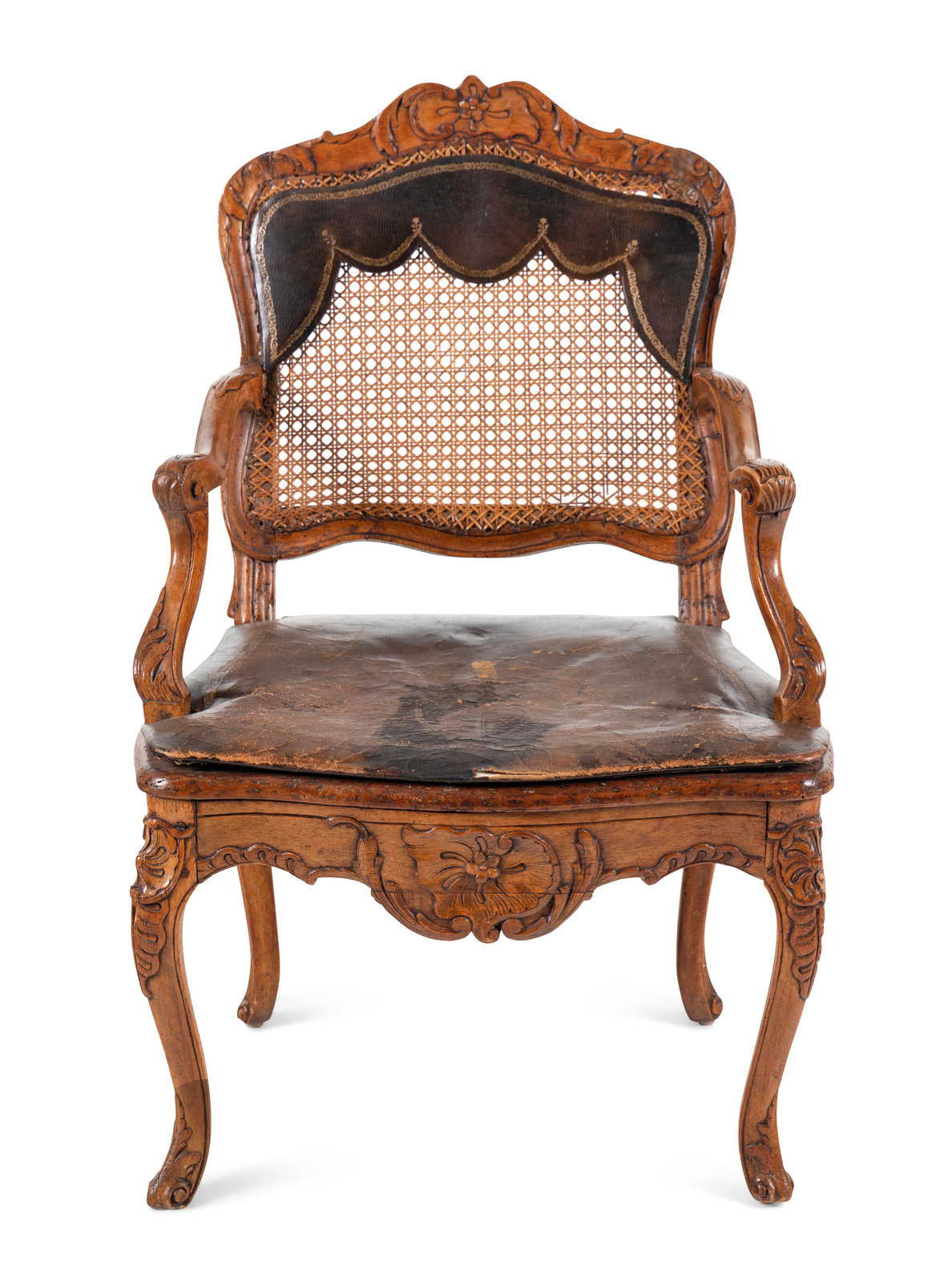 A R gence Walnut Fauteuil 18th Century Height 37 1
