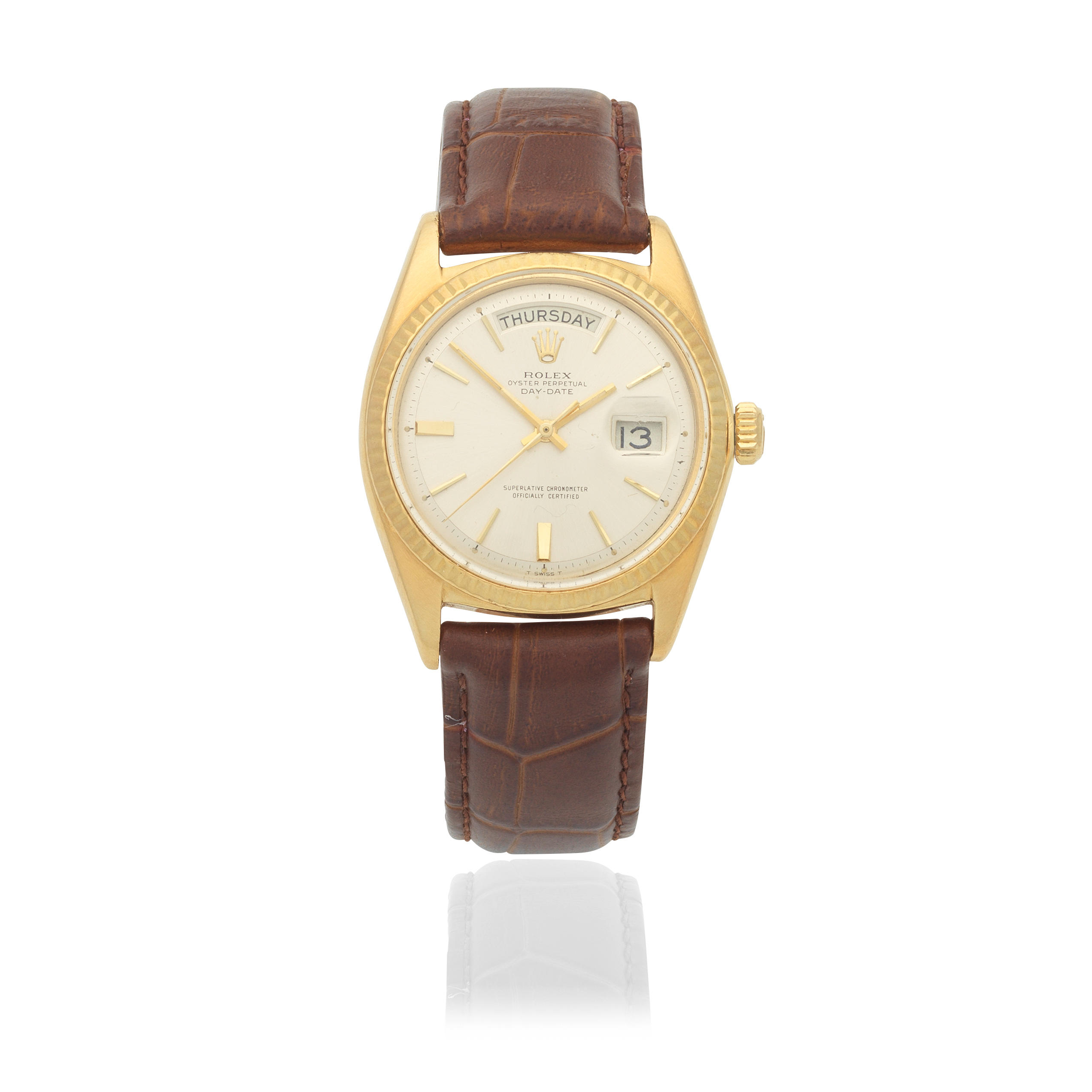 ROLEX AN 18K GOLD AUTOMATIC CALENDAR WRISTWATCH Model Day Date