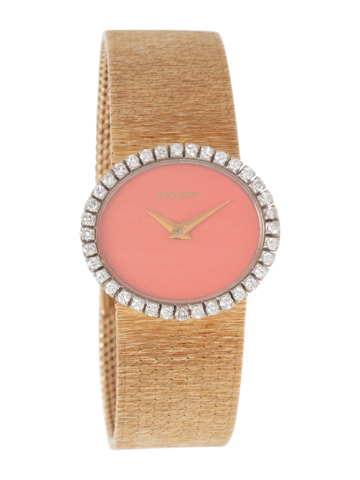 CONCORD 14K YELLOW GOLD AND CORAL WATCH Maker Concord Case
