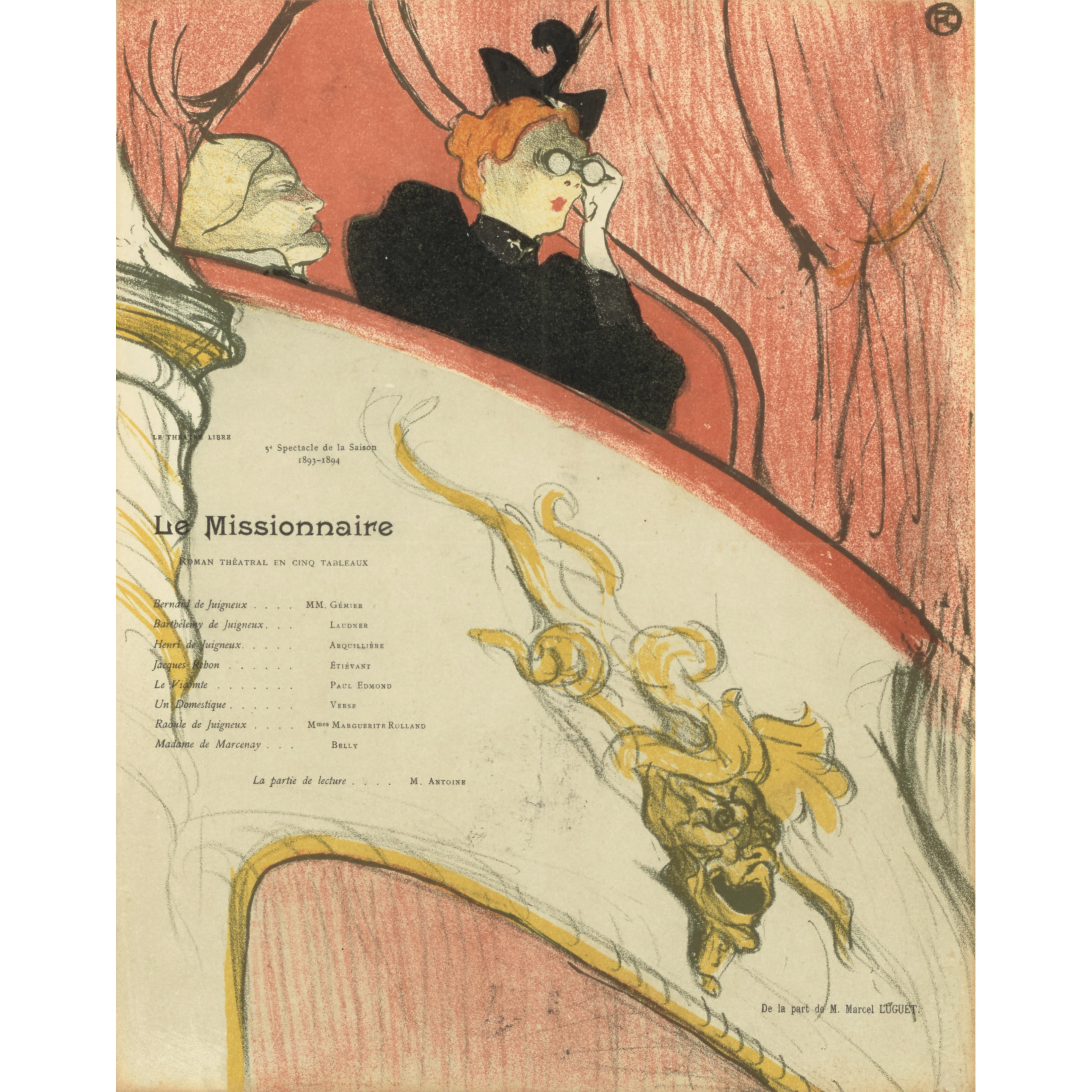 HENRI DE TOULOUSE LAUTREC 1864 1901 La loge au mascaron