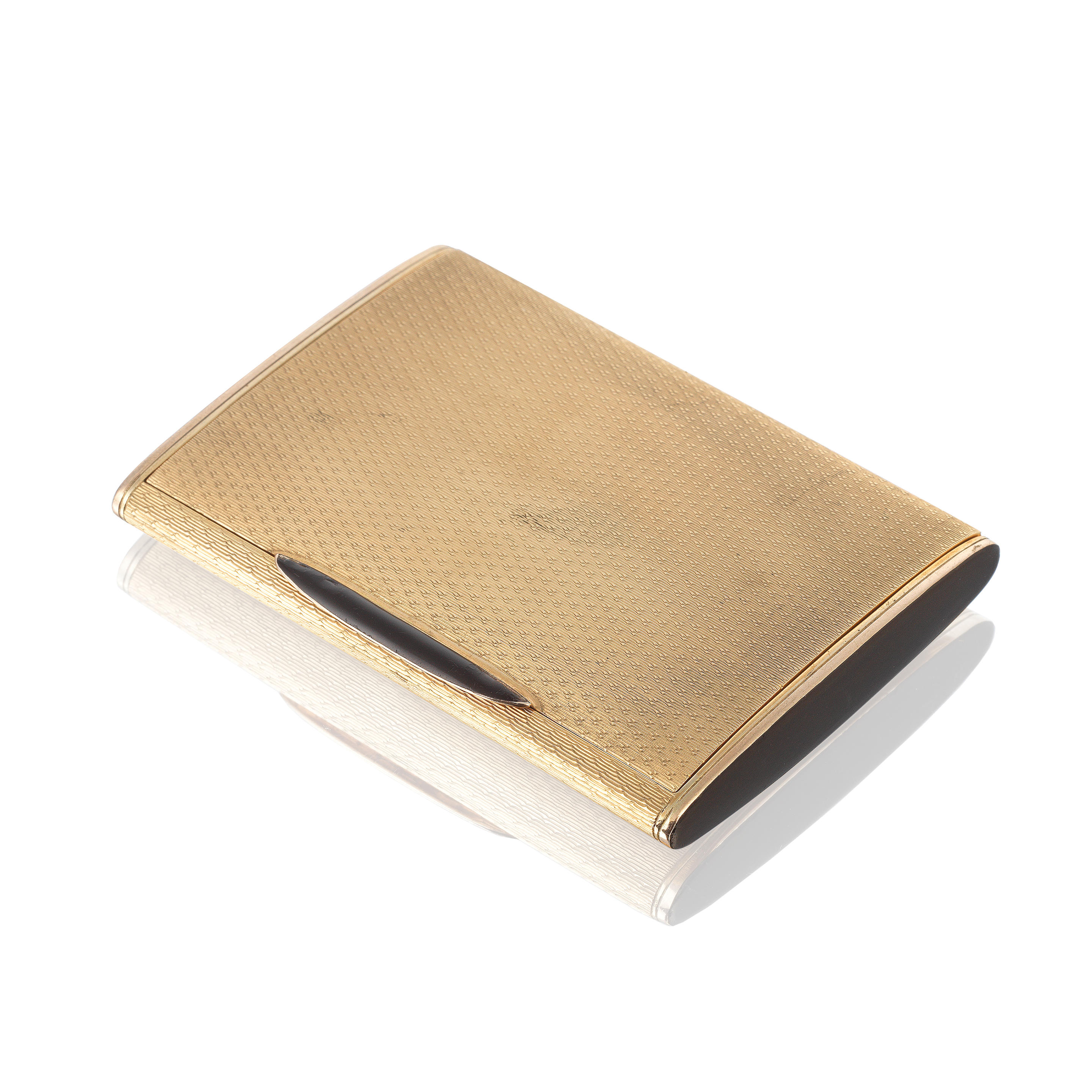 A 9 CARAT GOLD AND ENAMELLED CIGARETTE CASE S Mordan