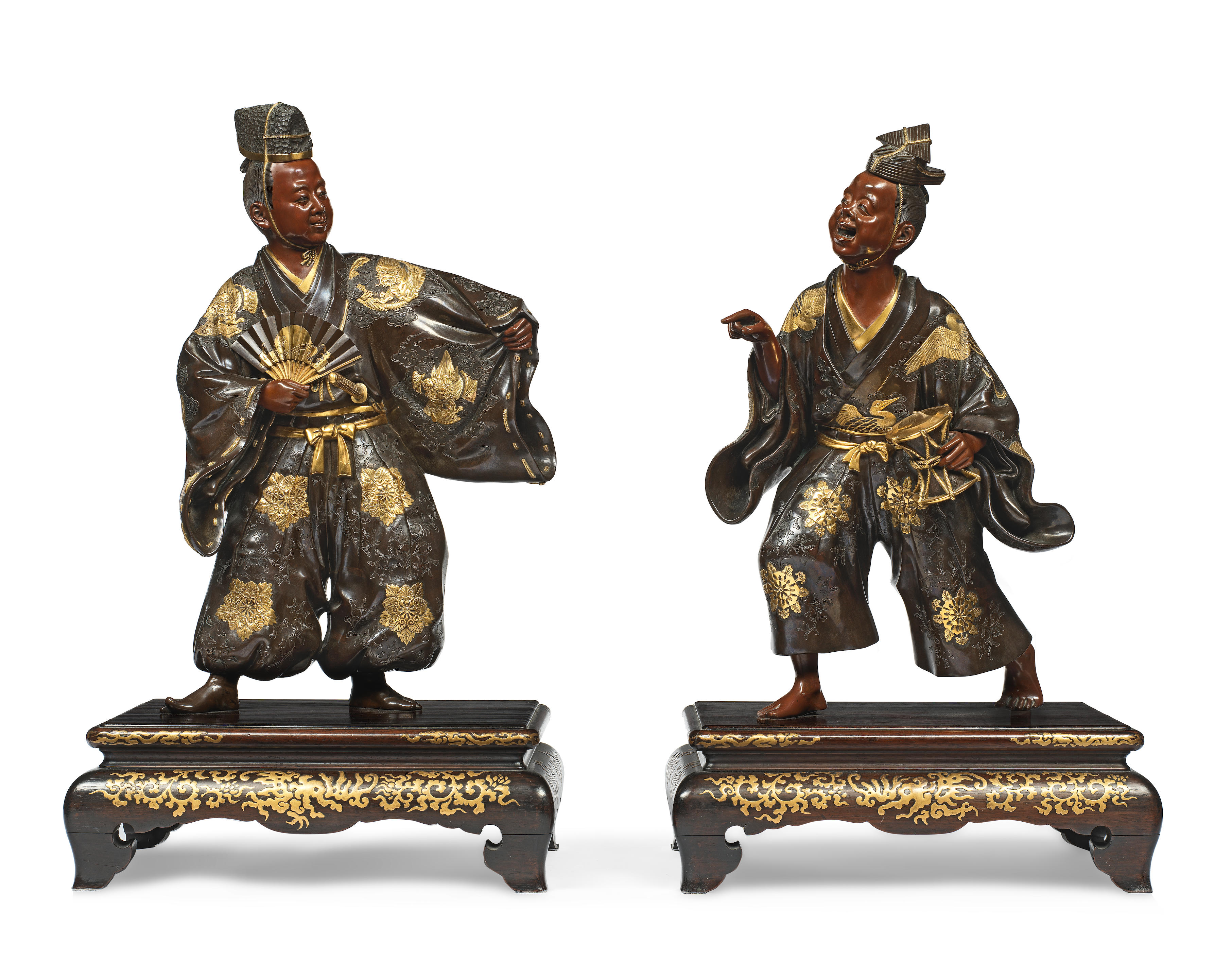 MIYAO EISUKE COMPANY OF YOKOHAMA A Pair of Gilt Bronze