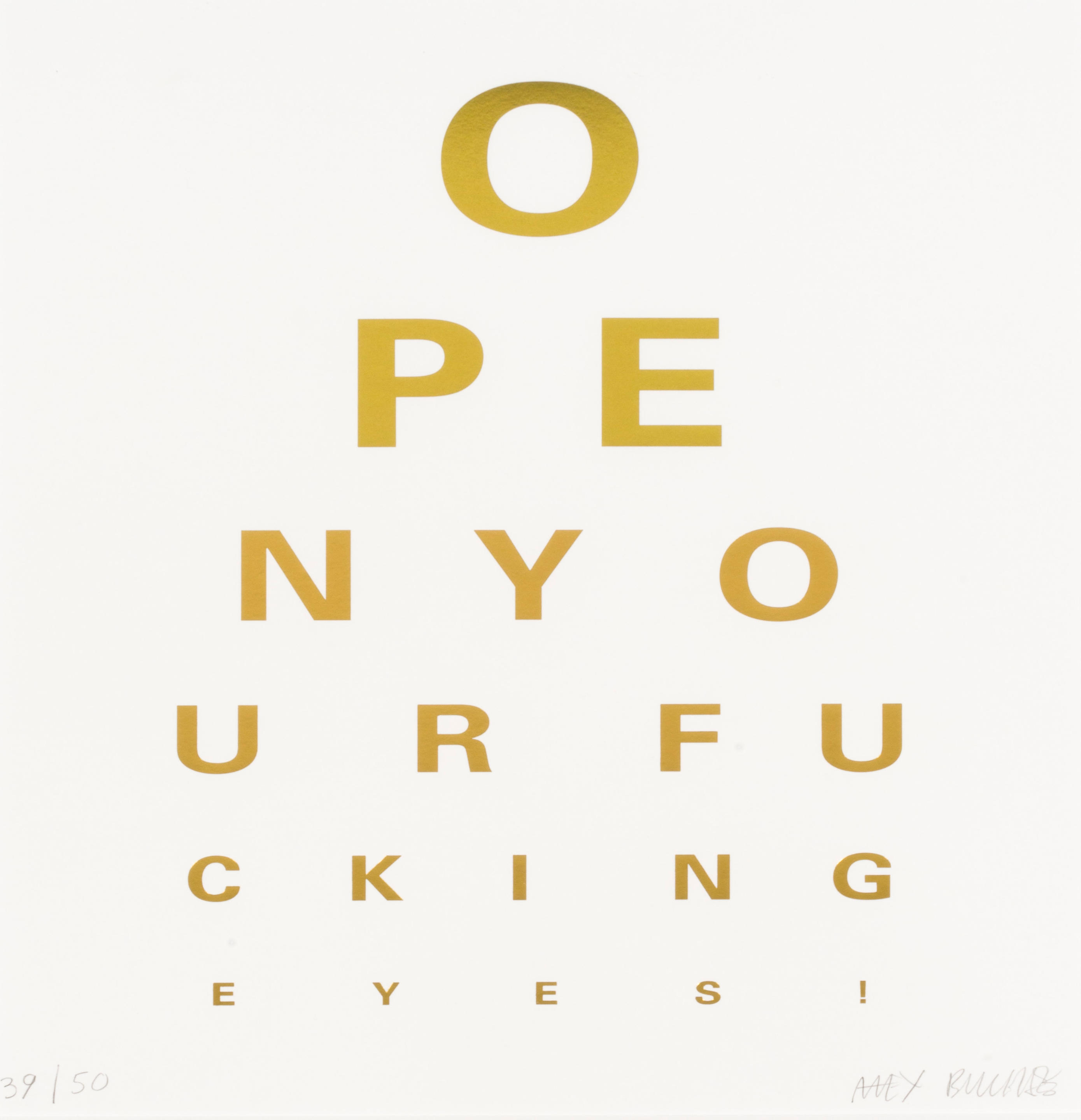 ALEX BUCKLEE BORN 1994 Eye test 2 0 Gold Impression