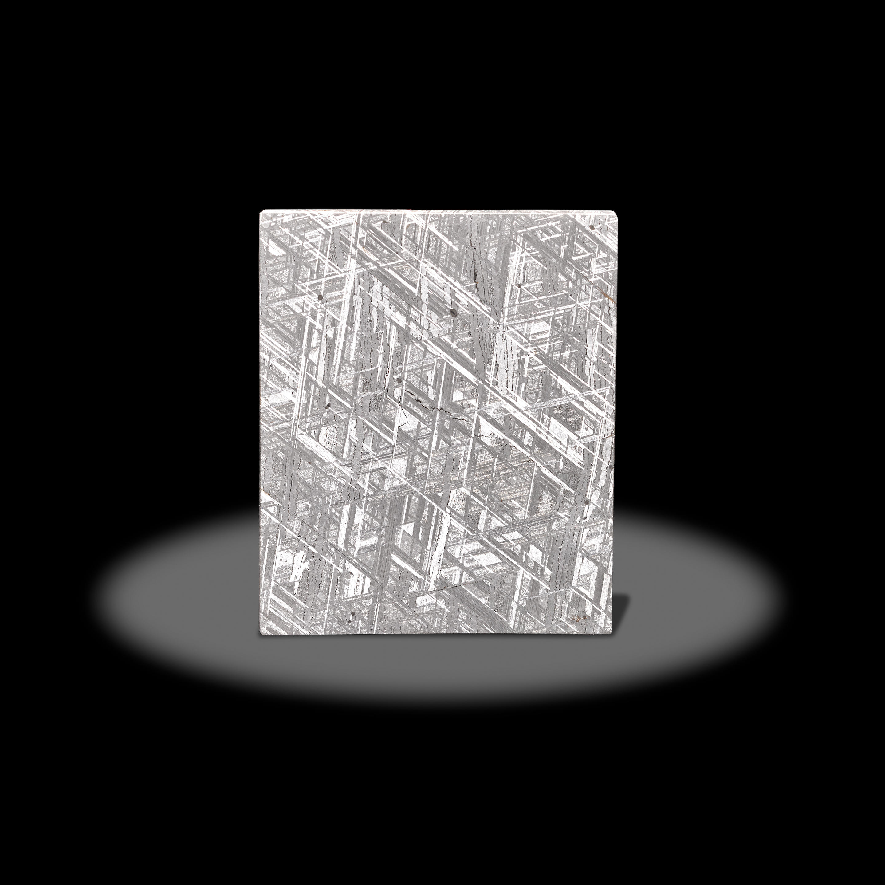 MUONIONALUSTA METEORITE ETCHED RECTANGULAR SLICE Iron Nickel Fine Octahedrite Type