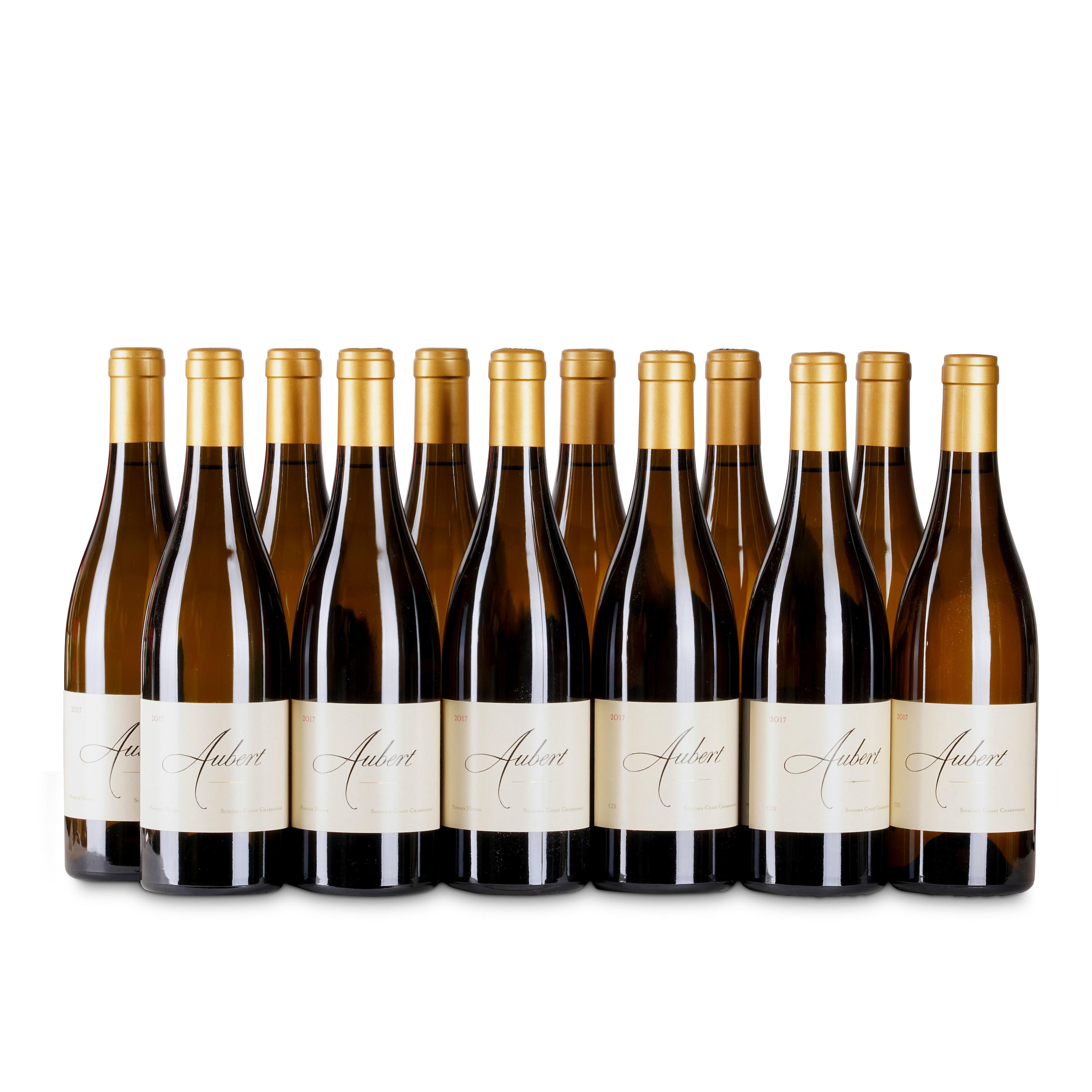 MIXED AUBERT CHARDONNAY 12 BOTTLES Mixed Aubert Chardonnay Sonoma CIX