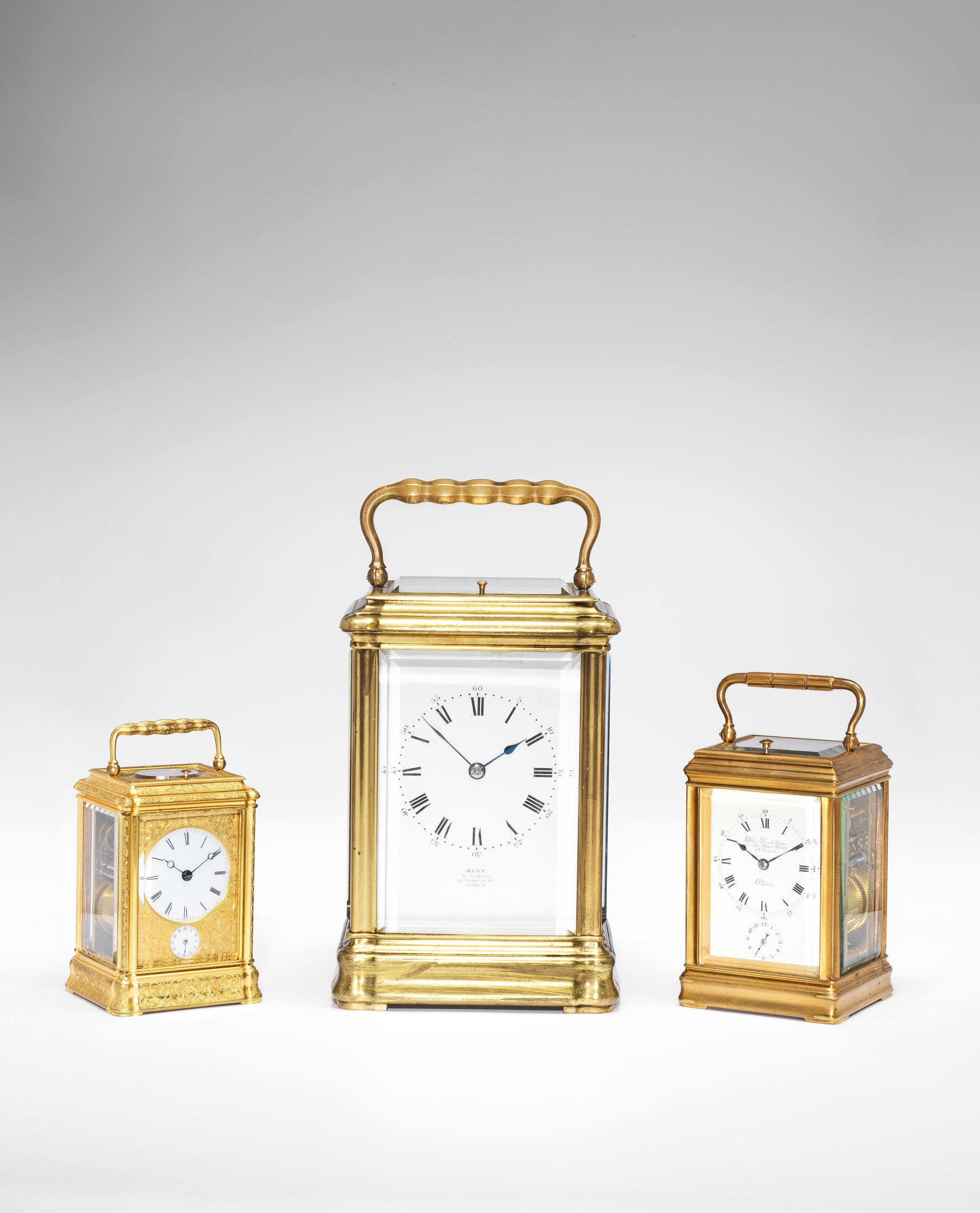 A GOOD LATE 19TH CENTURY FRENCH GORGE CASED REPEATING CARRIAGE