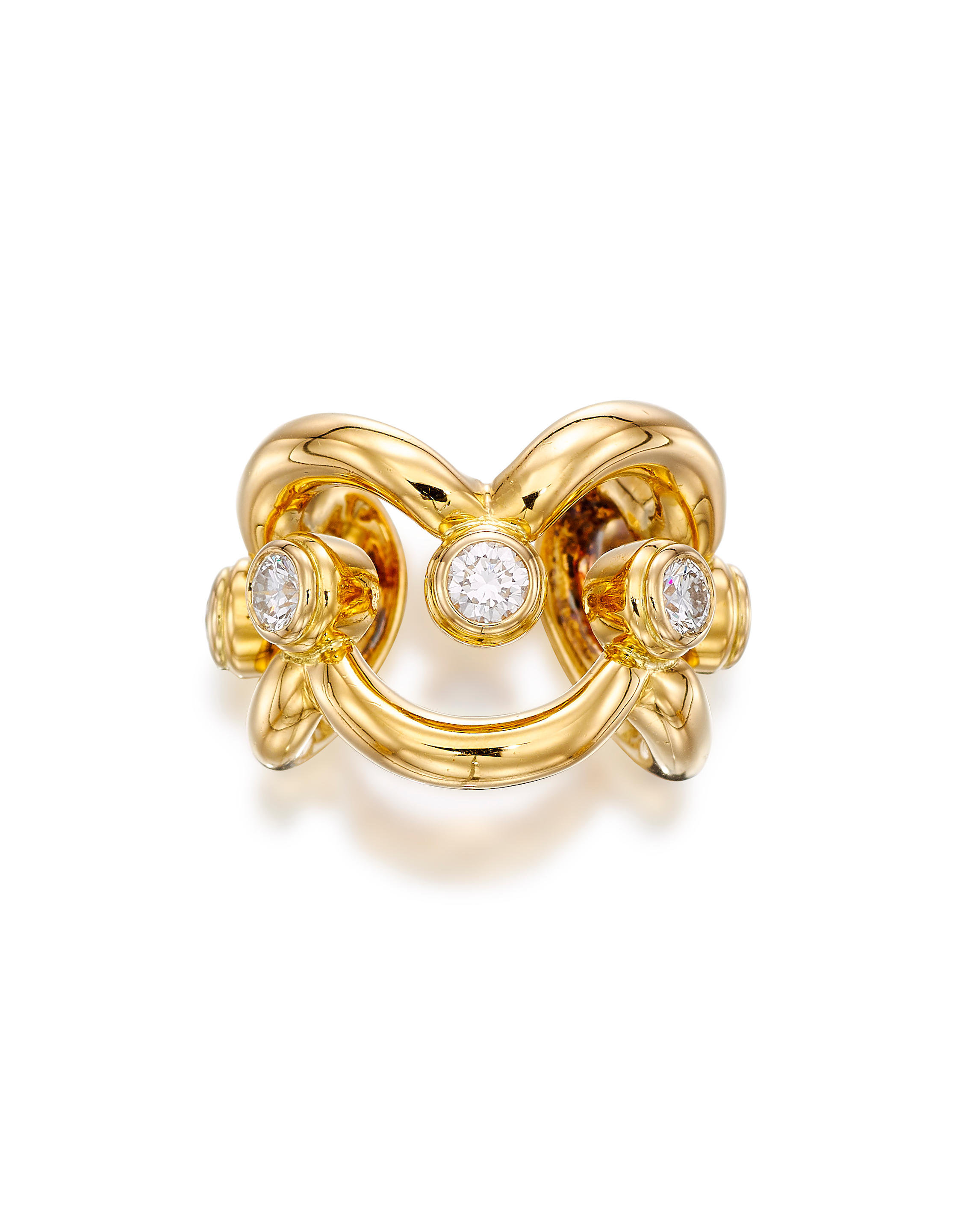 DIAMOND OPENWORK RING Diamonds approx 1 00ct Ring size 5