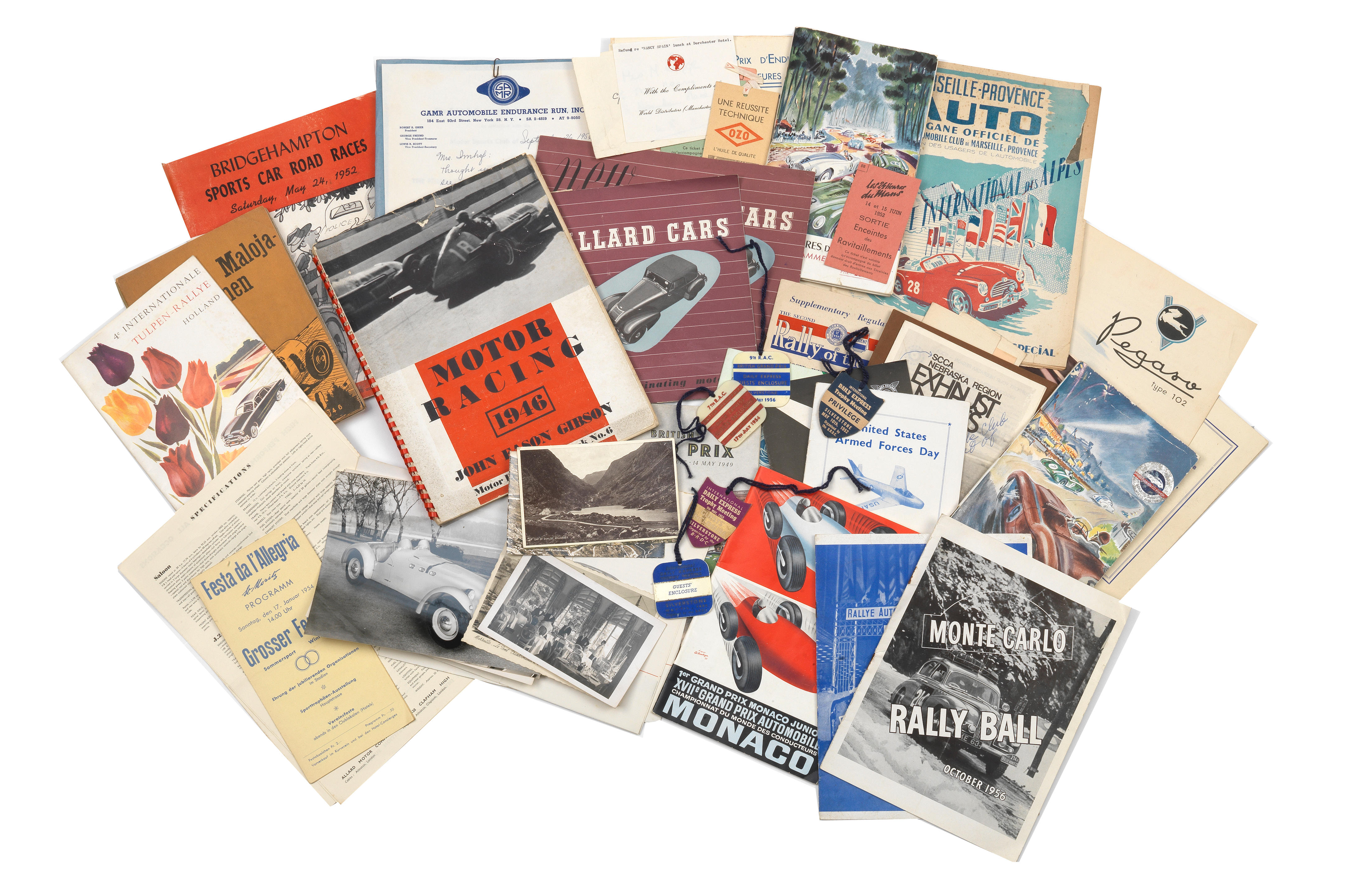 A COLLECTION OF MOTOR RACING PROGRAMMES SOME WITH RELATED EPHEMERA