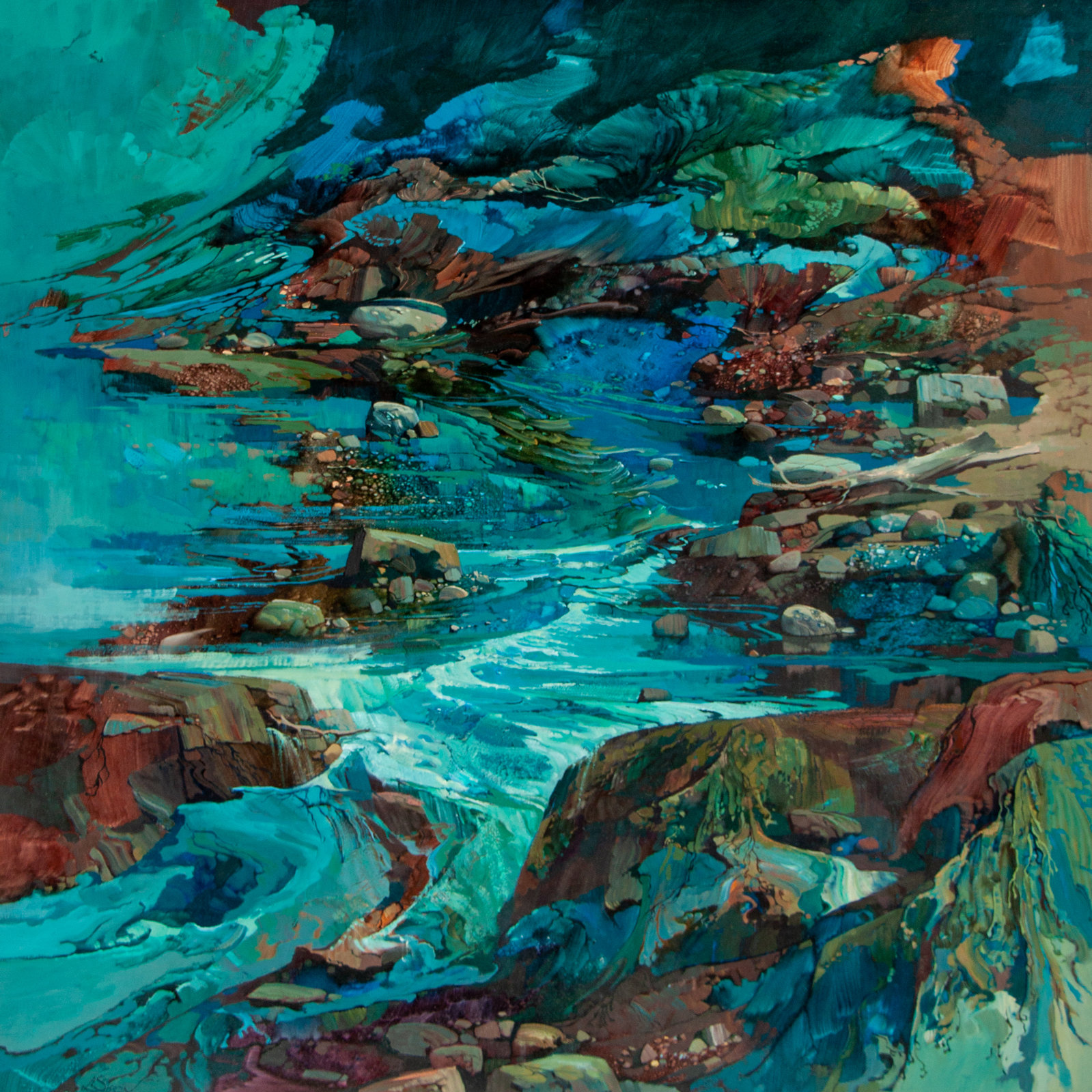 Laurence Sisson American 1928 2015 Tide Pool Fantasy oil on