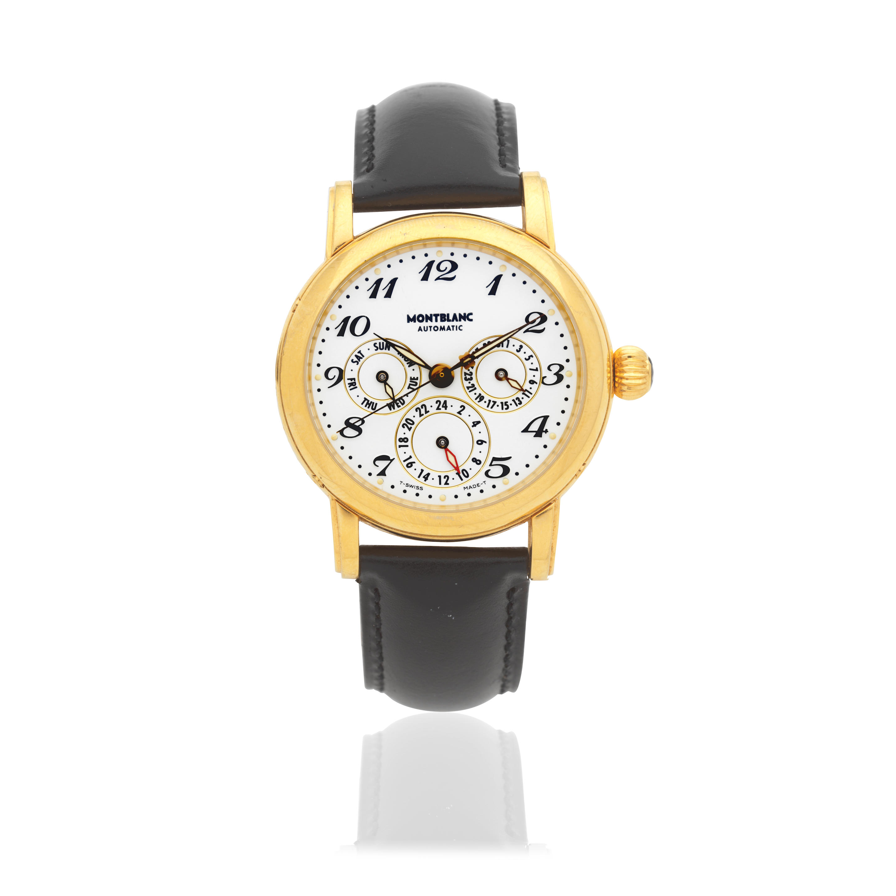 MONTBLANC A GOLD PLATED STAINLESS STEEL AUTOMATIC CALENDAR WRISTWATCH Model
