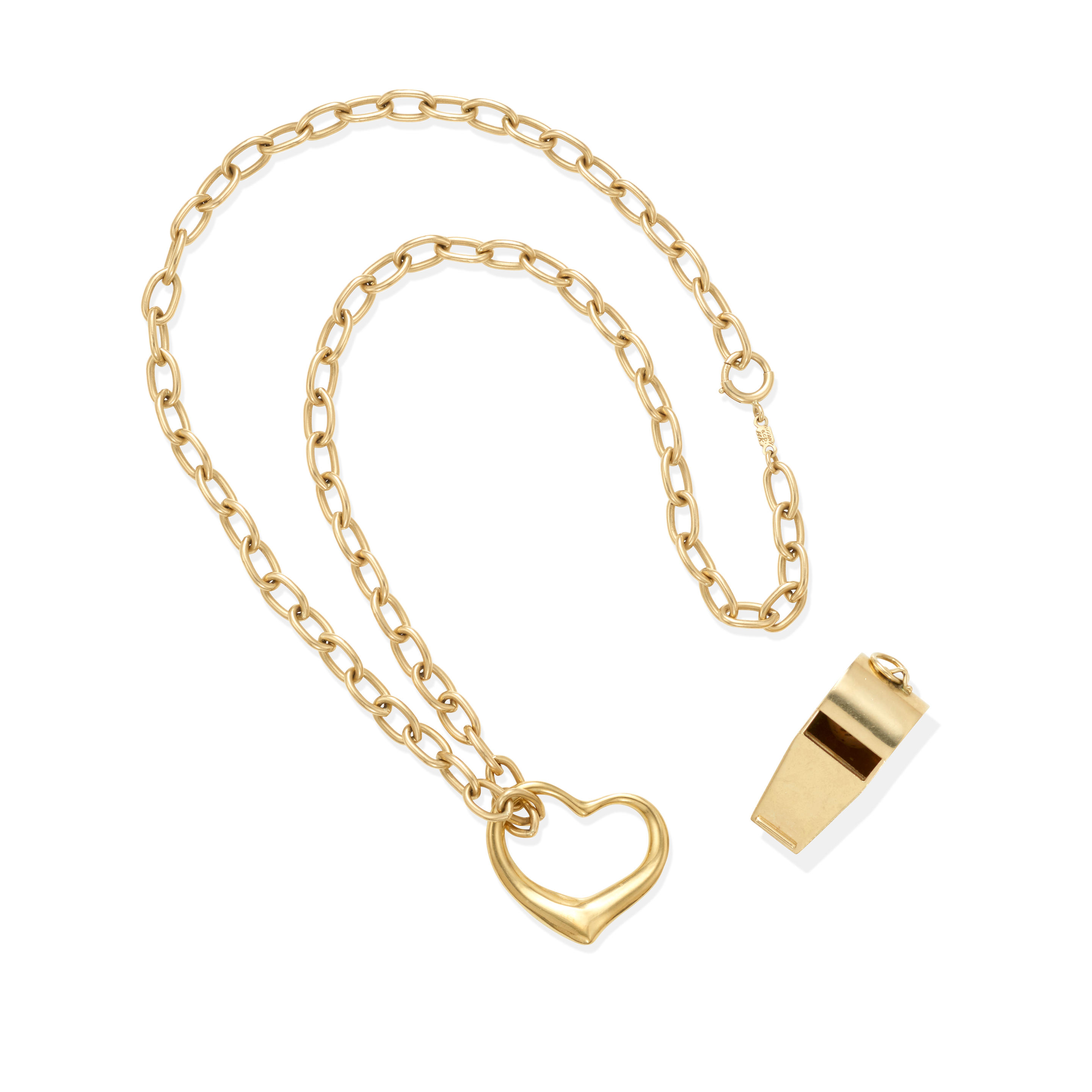 TIFFANY CO A 14K GOLD CHAIN AND PENDANT WITH AN