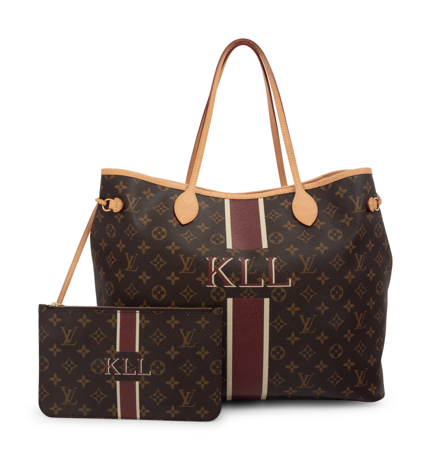 Louis Vuitton Monogram Neverfull Tote Bag and Wristlet 2015 Louis