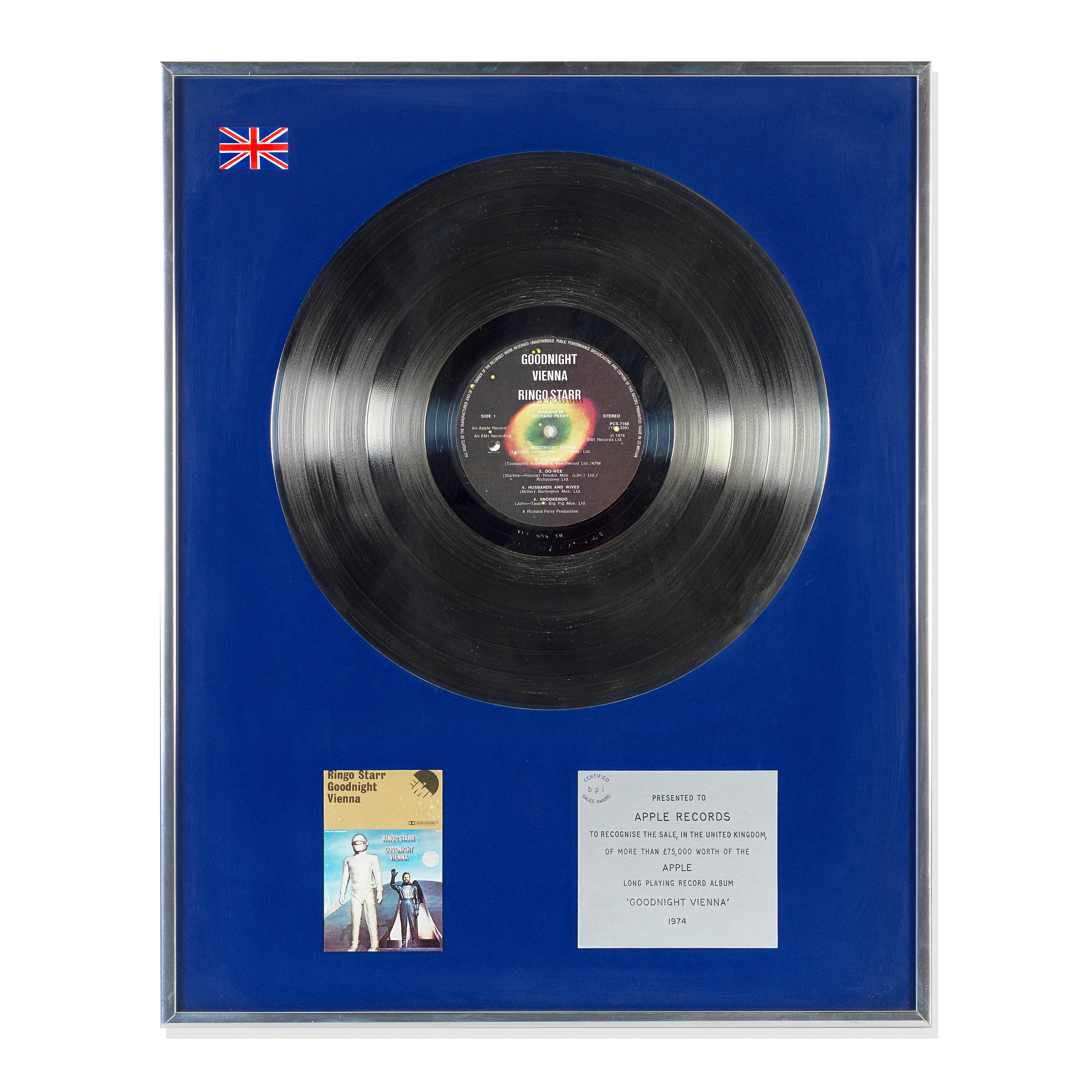 RINGO STARR A BPI SILVER DISC AWARD FOR THE ALBUM