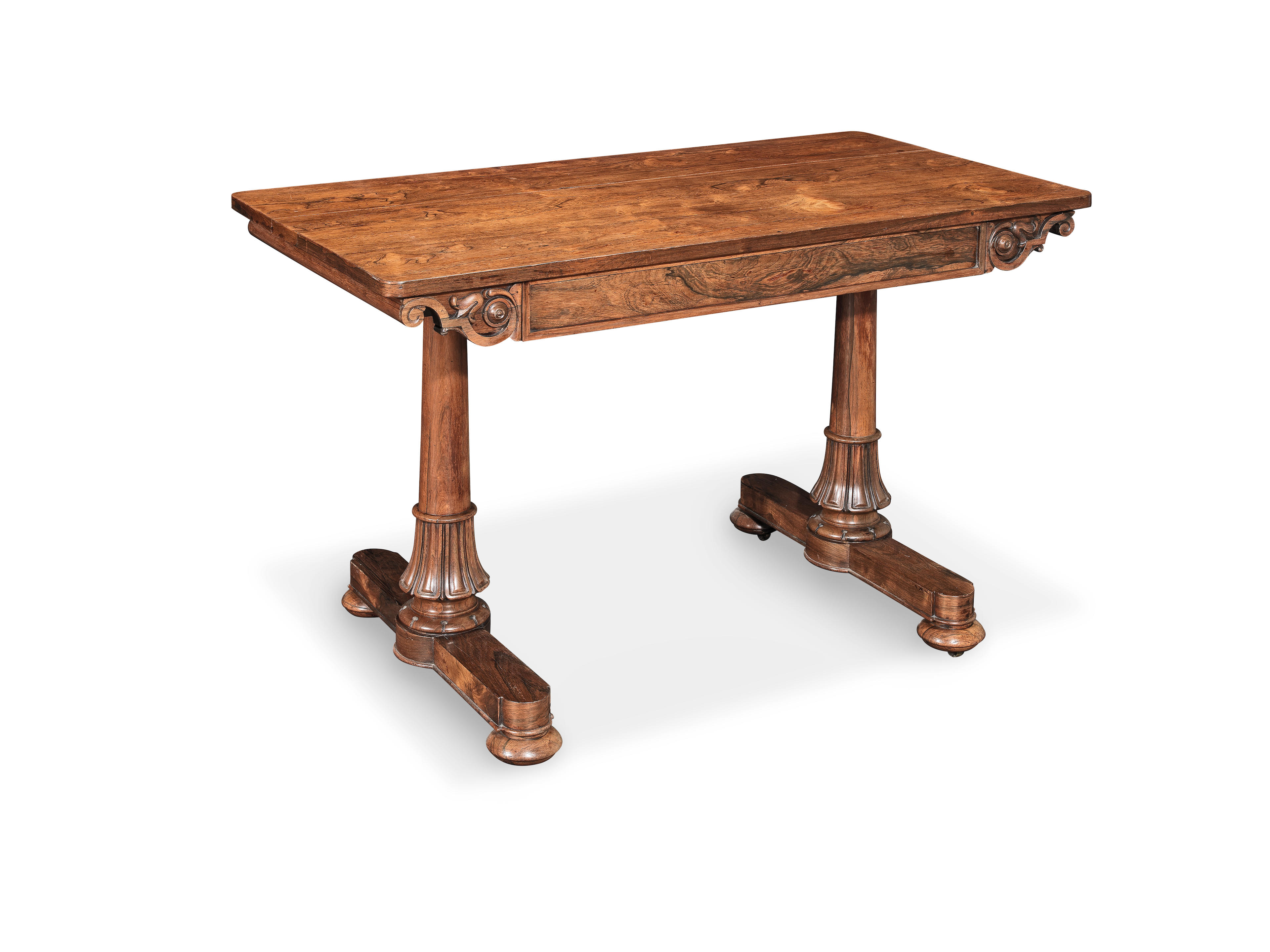 A WILLIAM IV ROSEWOOD WRITING TABLE Circa 1835 with one