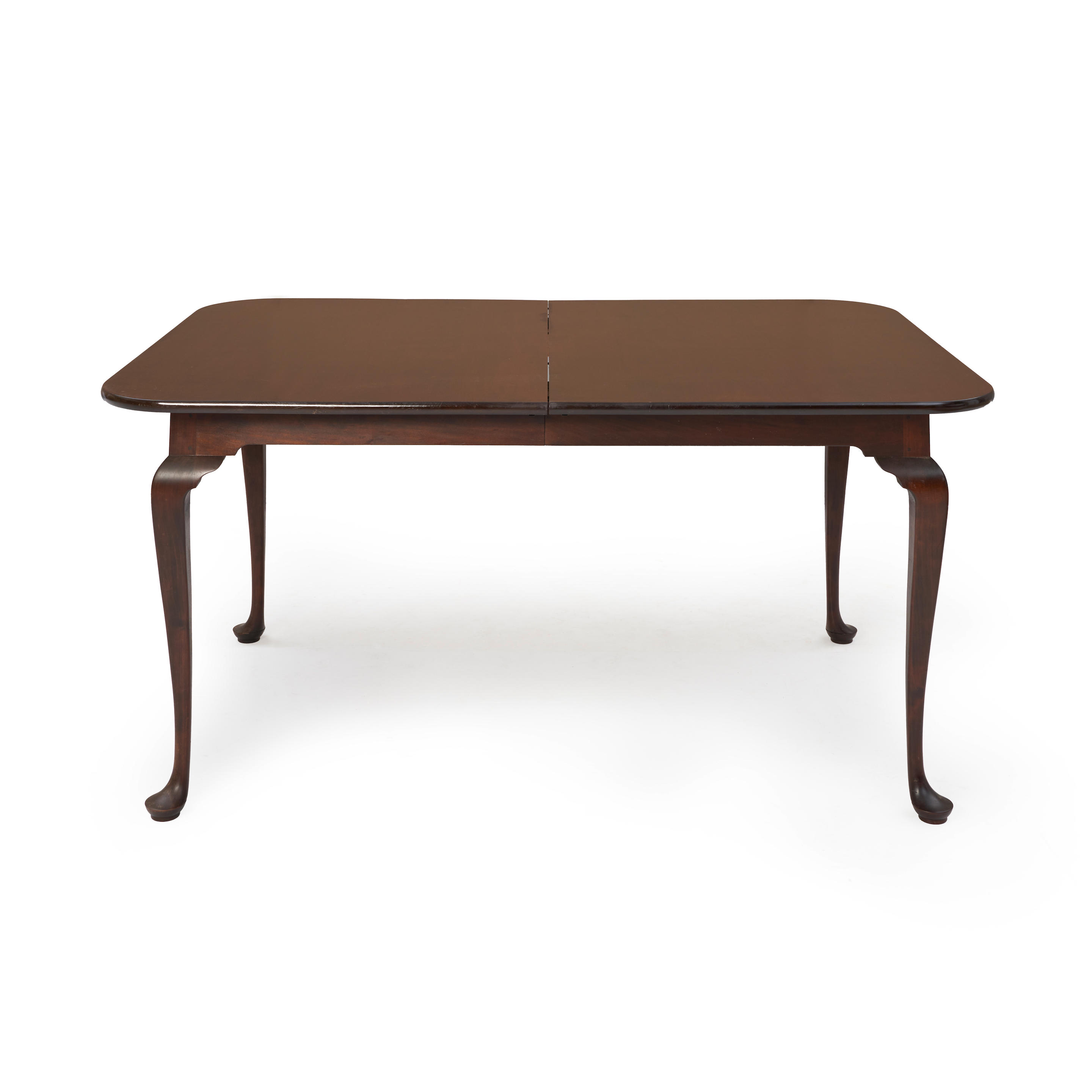 QUEEN ANNE STYLEMAHOGANY DOUBLE PEDESTAL DINING TABLE Wickford Rhode Island