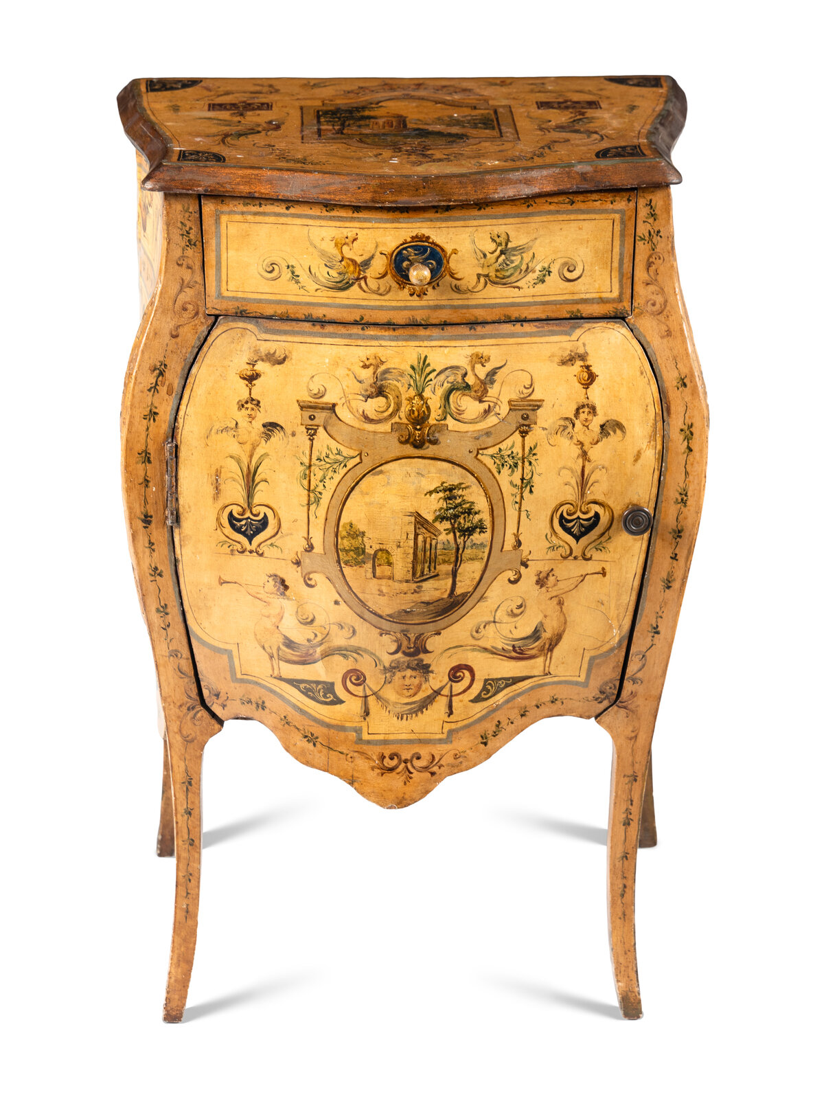 An Italian Neoclassical Painted Commodino Late 19th Century Height 31